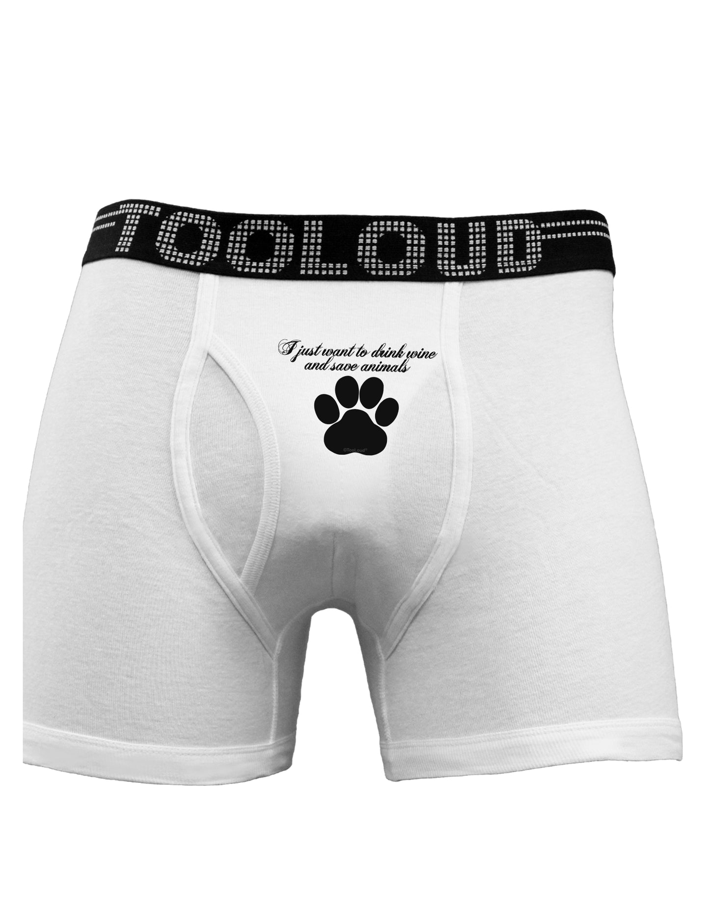 I Just Want To Drink Wine And Save Animals Boxer Briefs by TooLoud-Boxer Briefs-TooLoud-White-Small-Davson Sales