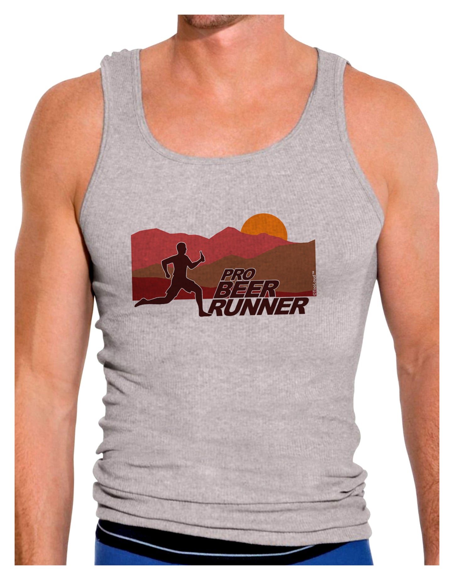 Pro Beer Runner Man Mens Ribbed Tank Top-Mens Ribbed Tank Top-TooLoud-Heather-Gray-Small-Davson Sales