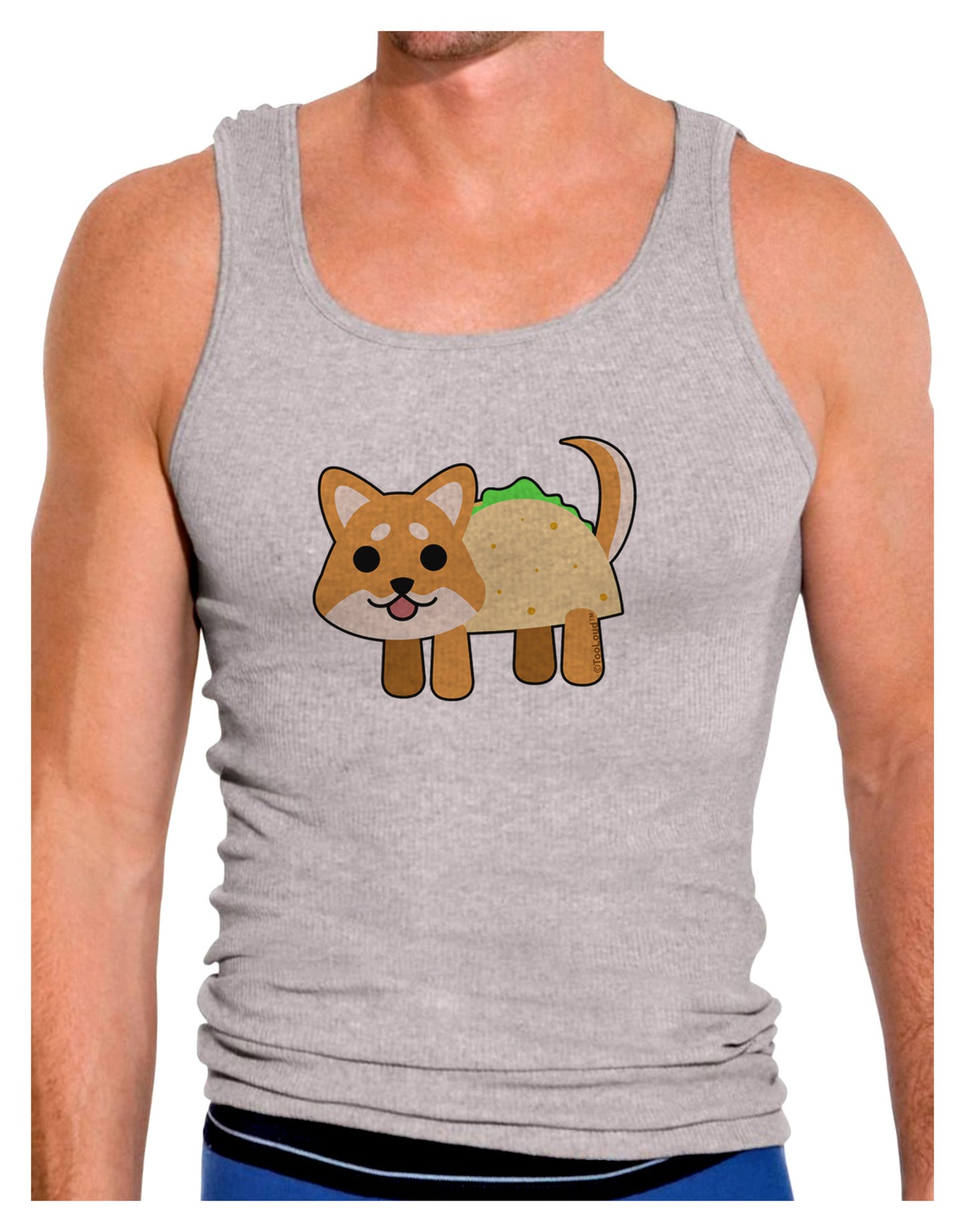 Cute Taco Dog Mens Ribbed Tank Top-Mens Ribbed Tank Top-TooLoud-Heather-Gray-Small-Davson Sales
