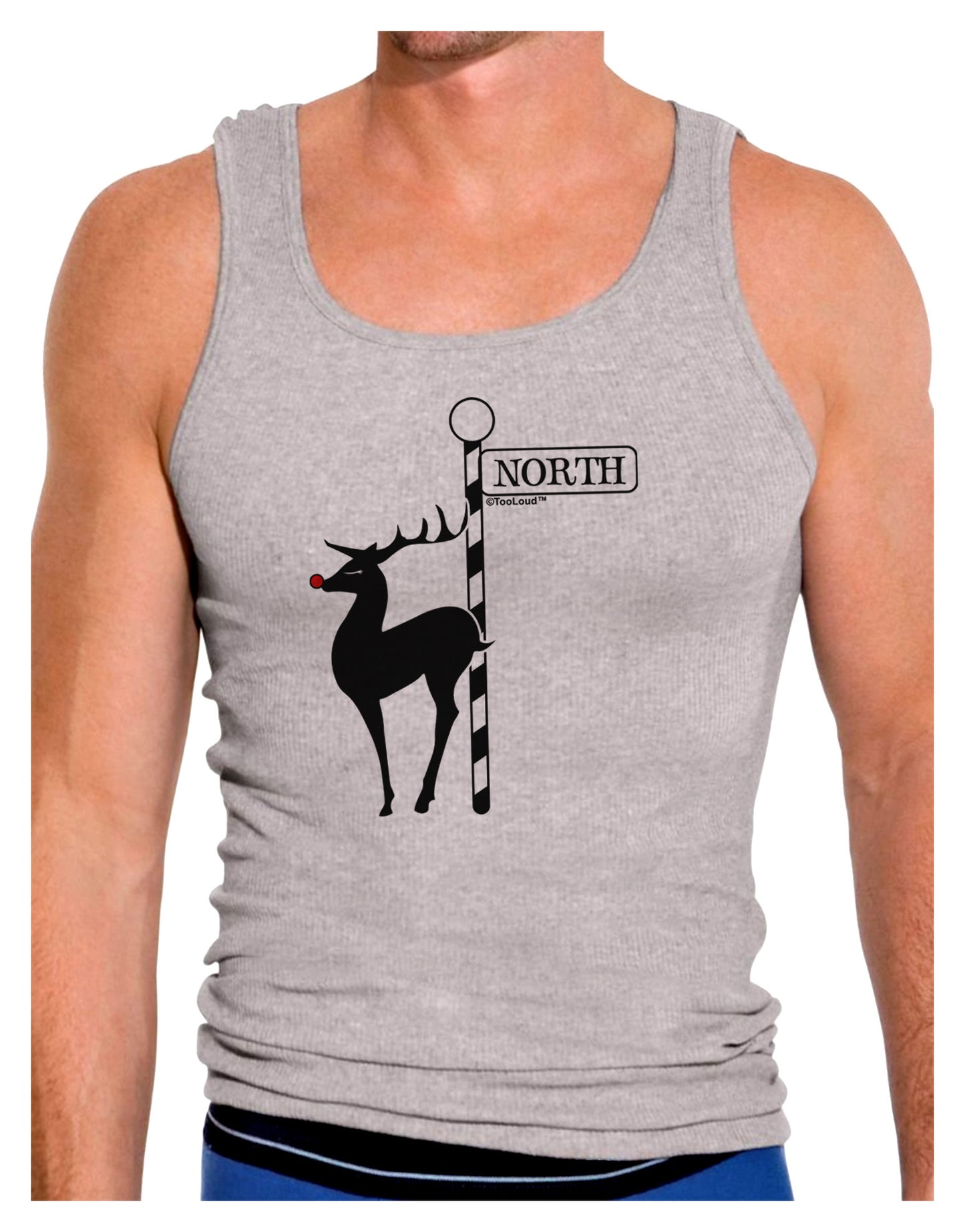 Rudolf the Ratchet Reindeer Mens Ribbed Tank Top-Mens Ribbed Tank Top-TooLoud-Heather-Gray-Small-Davson Sales