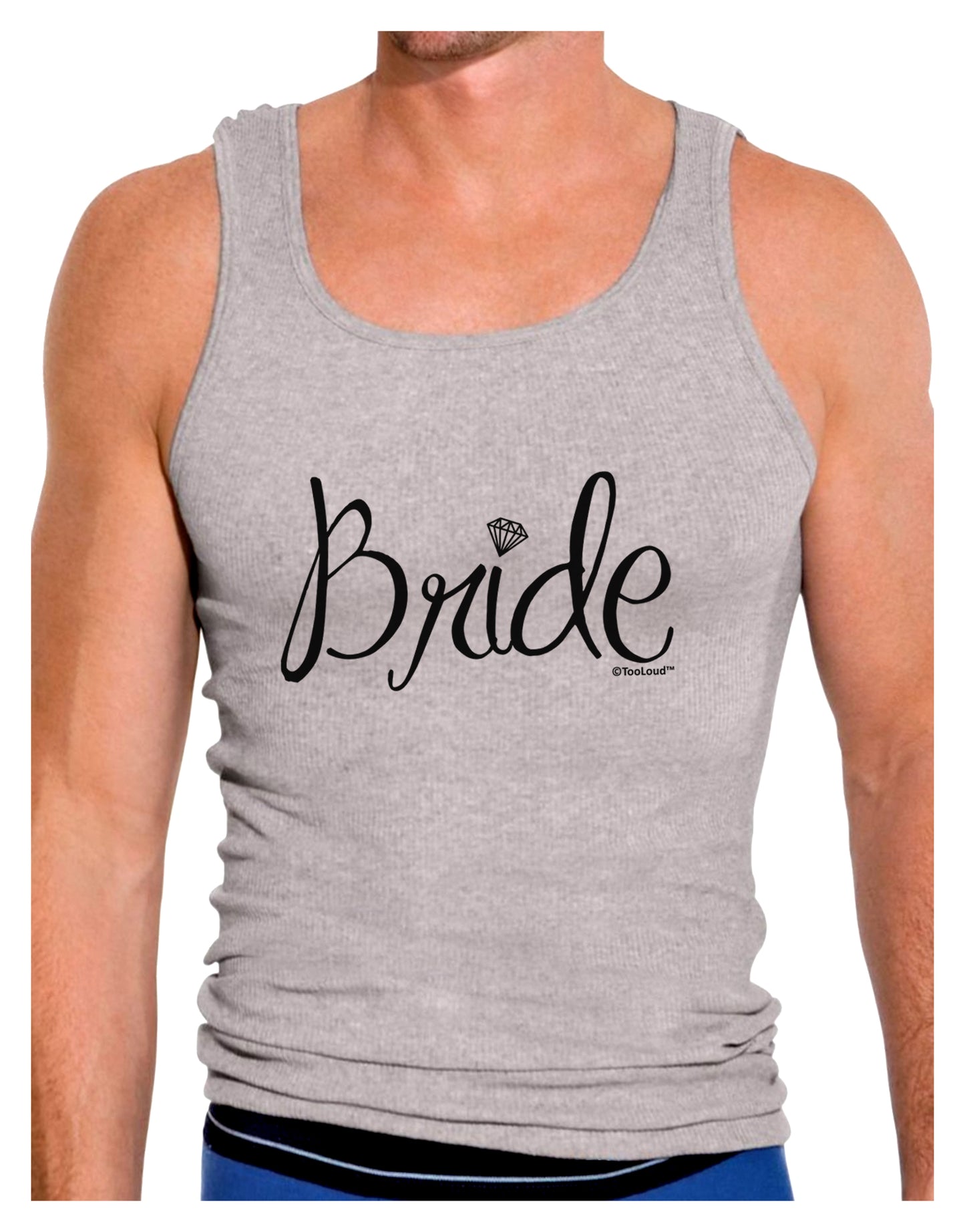 Bride Design - Diamond Mens Ribbed Tank Top-Mens Ribbed Tank Top-TooLoud-Heather-Gray-Small-Davson Sales