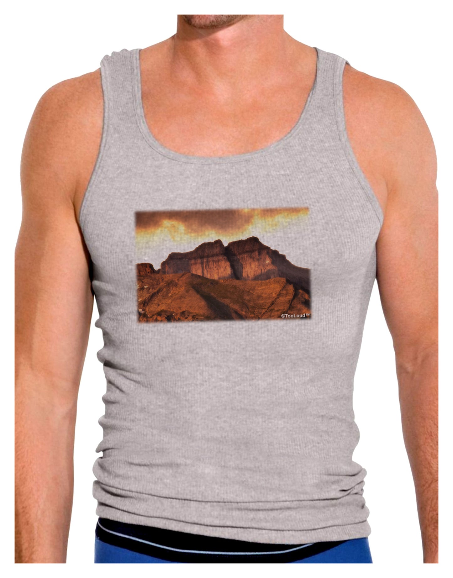 San Juan Mountain Range Mens Ribbed Tank Top-Mens Ribbed Tank Top-TooLoud-Heather-Gray-Small-Davson Sales
