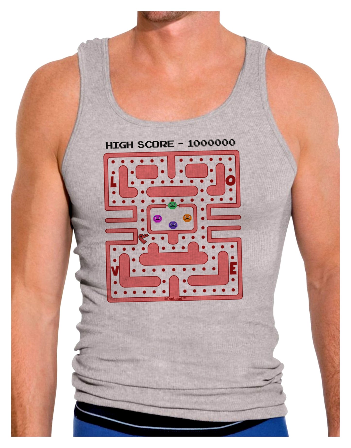 Retro Heart Man Mens Ribbed Tank Top-Mens Ribbed Tank Top-TooLoud-Heather-Gray-Small-Davson Sales