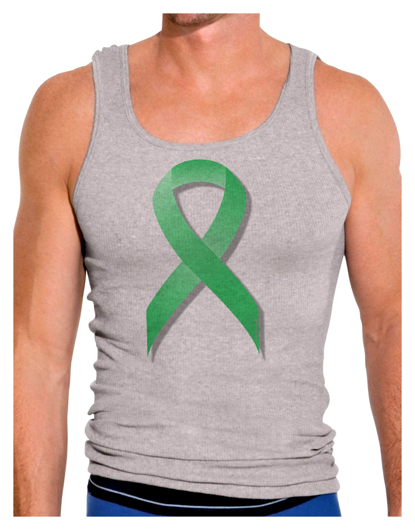 Celiac Disease Awareness Ribbon - Light Green Mens Ribbed Tank Top-Mens Ribbed Tank Top-TooLoud-Heather-Gray-Small-Davson Sales