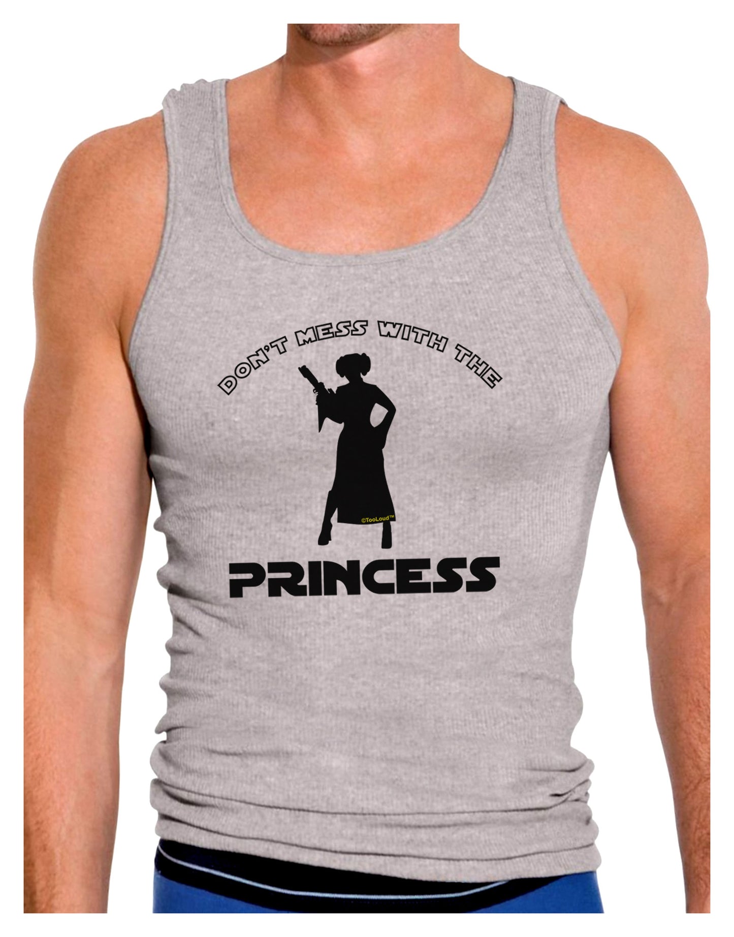 Don't Mess With The Princess Mens Ribbed Tank Top-Mens Ribbed Tank Top-TooLoud-Heather-Gray-Small-Davson Sales