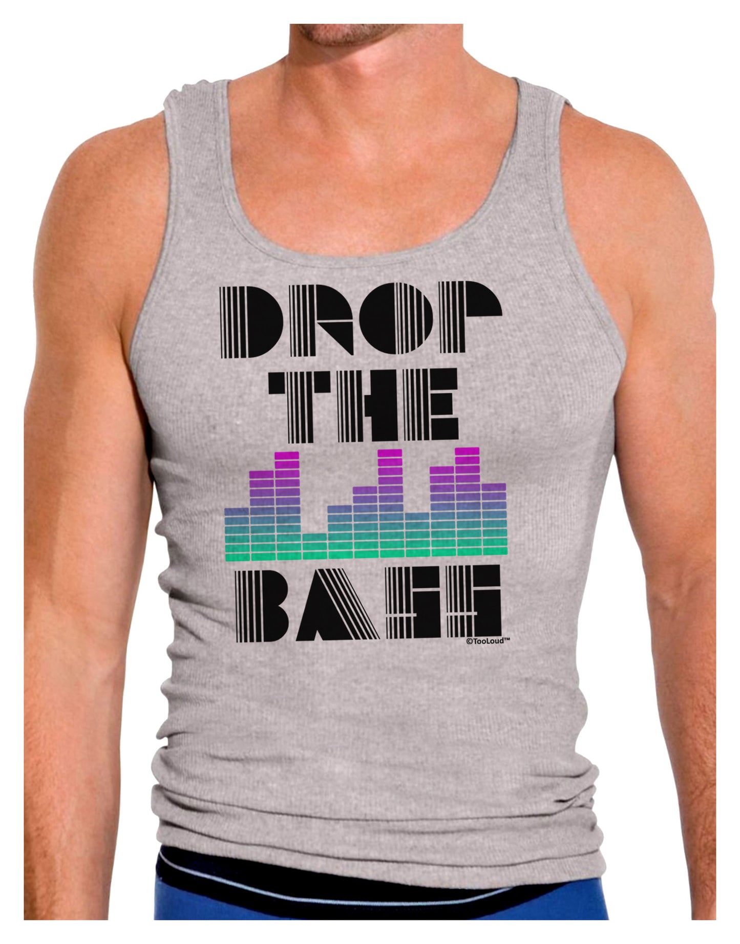 Drop the Bass Mens Ribbed Tank Top-Mens Ribbed Tank Top-TooLoud-Heather-Gray-Small-Davson Sales