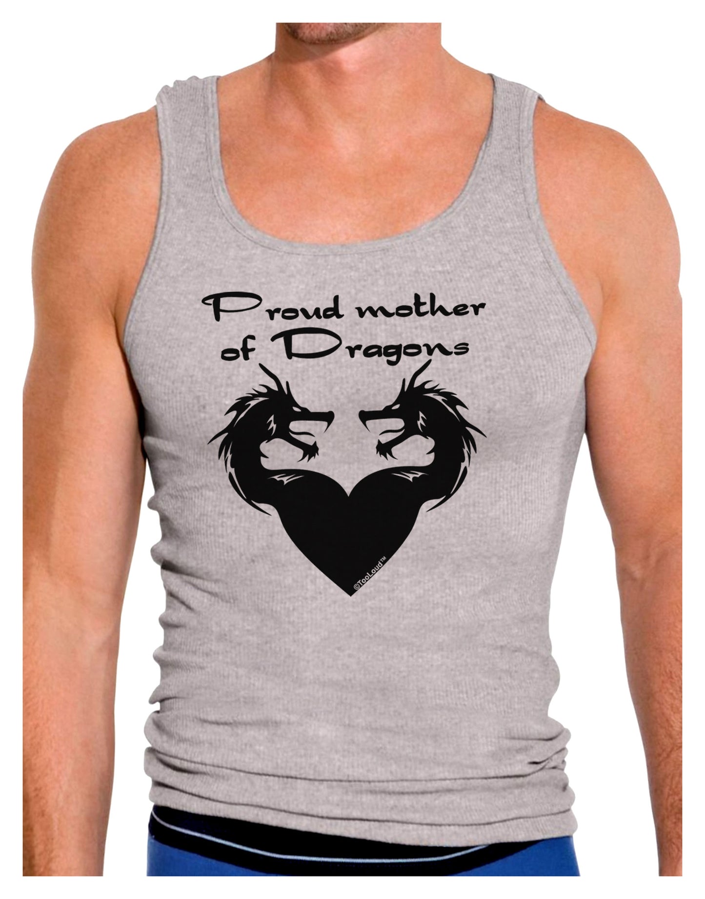 Proud Mother of Dragons Mens Ribbed Tank Top-Mens Ribbed Tank Top-TooLoud-Heather-Gray-Small-Davson Sales