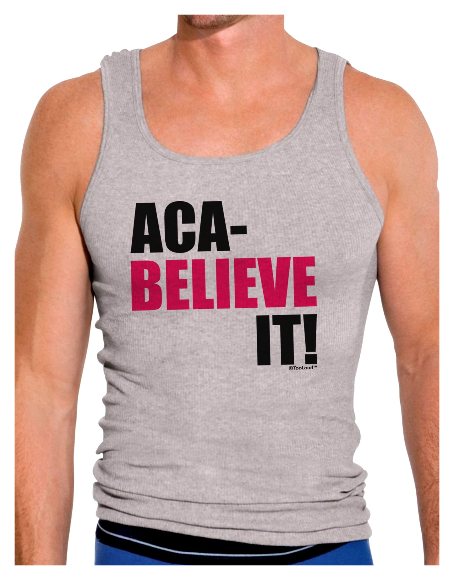 Aca Believe It Mens Ribbed Tank Top-Mens Ribbed Tank Top-TooLoud-Heather-Gray-Small-Davson Sales