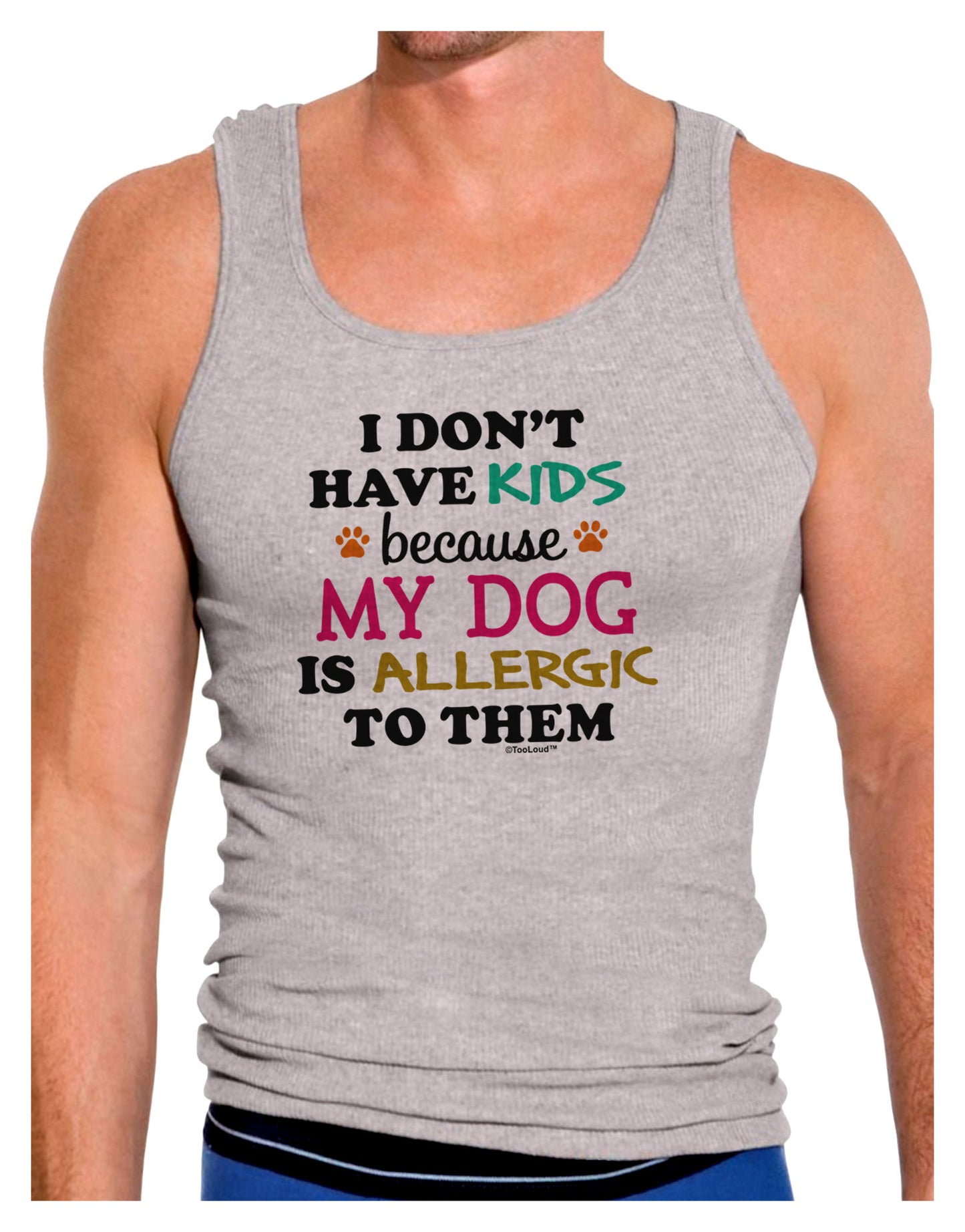 I Don't Have Kids - Dog Mens Ribbed Tank Top-Mens Ribbed Tank Top-TooLoud-Heather-Gray-Small-Davson Sales