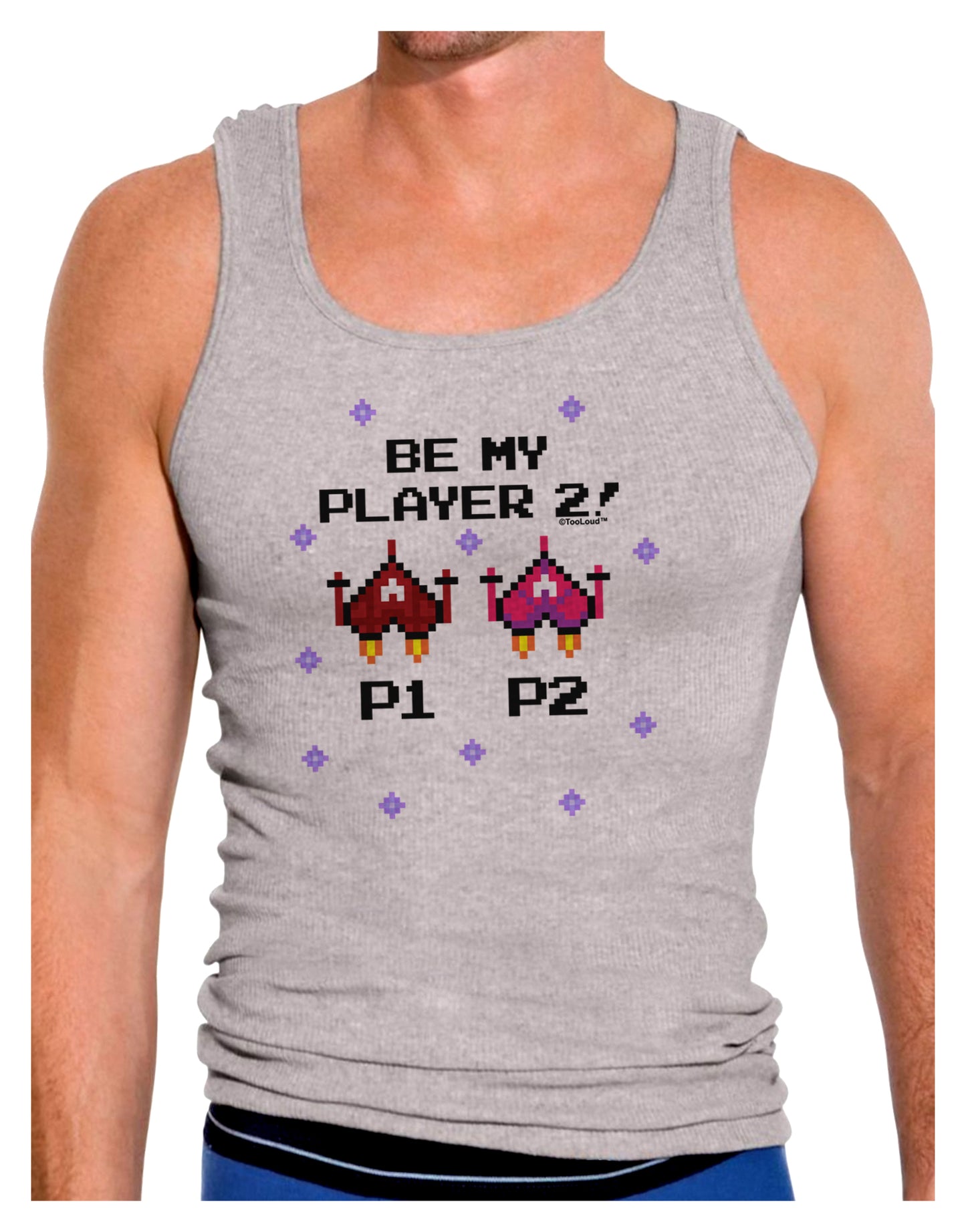 Be My Player 2 Mens Ribbed Tank Top-Mens Ribbed Tank Top-TooLoud-Heather-Gray-Small-Davson Sales