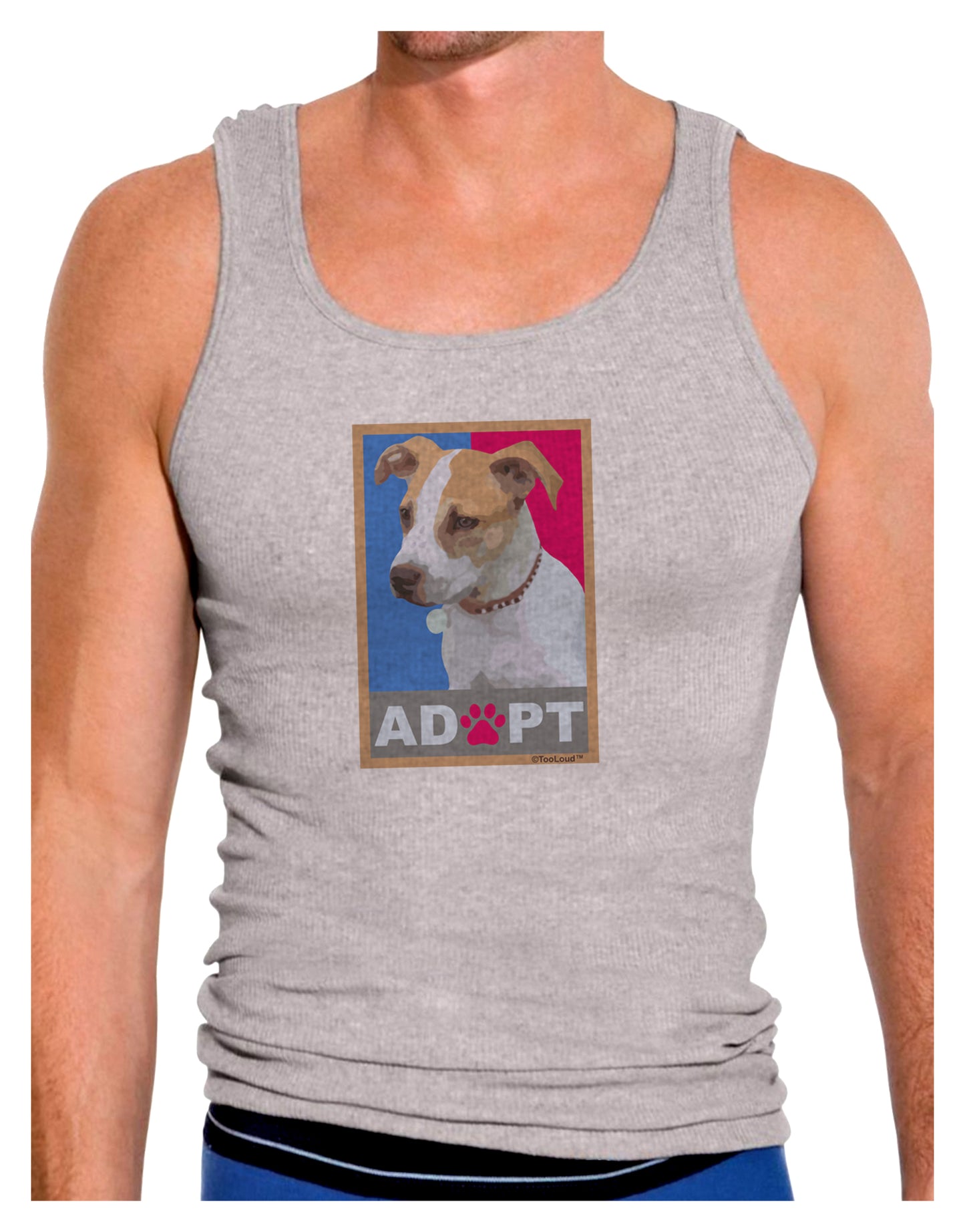 Adopt Cute Puppy Cat Adoption Mens Ribbed Tank Top-Mens Ribbed Tank Top-TooLoud-Heather-Gray-Small-Davson Sales