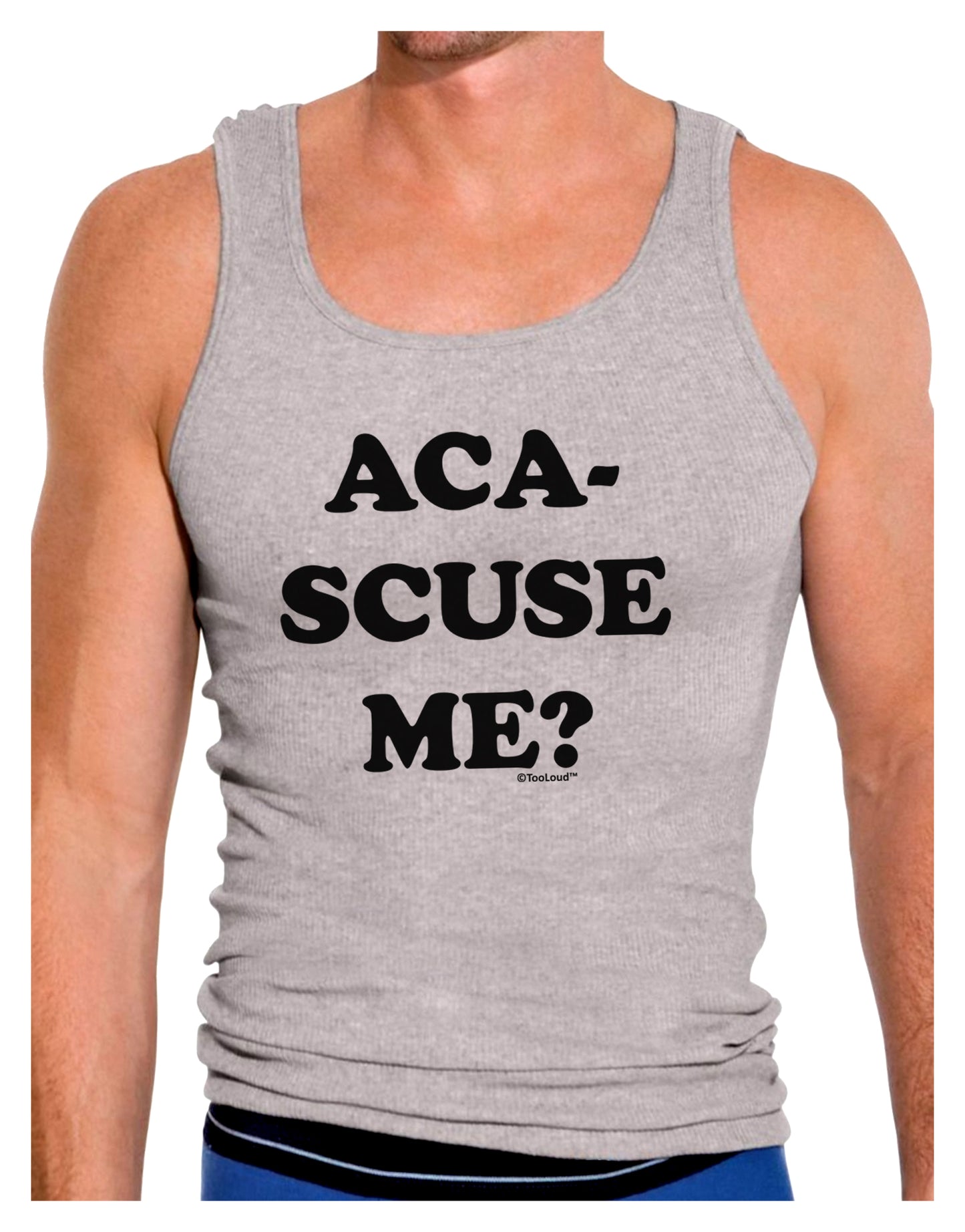 Aca-Scuse Me Mens Ribbed Tank Top-Mens Ribbed Tank Top-TooLoud-Heather-Gray-Small-Davson Sales