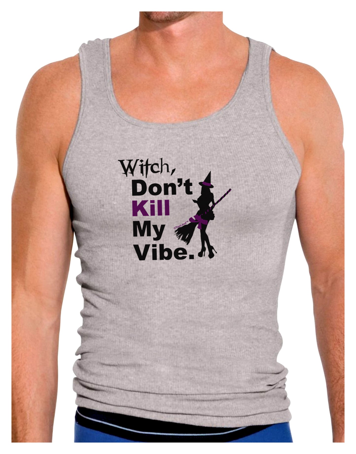 Don’t Kill My Vibe Mens Ribbed Tank Top-Mens Ribbed Tank Top-TooLoud-Heather-Gray-Small-Davson Sales