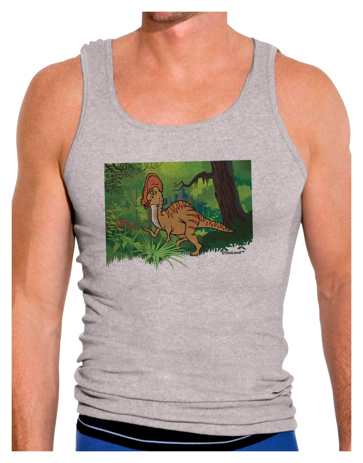 Parasaurolophus Walkeri - Without Name Mens Ribbed Tank Top-Mens Ribbed Tank Top-TooLoud-Heather-Gray-Small-Davson Sales
