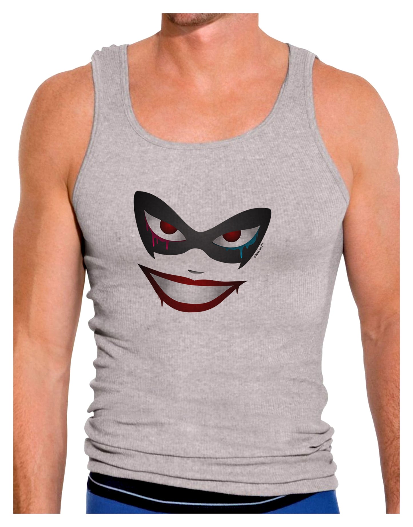 Lil Monster Mask Mens Ribbed Tank Top-Mens Ribbed Tank Top-TooLoud-Heather-Gray-Small-Davson Sales