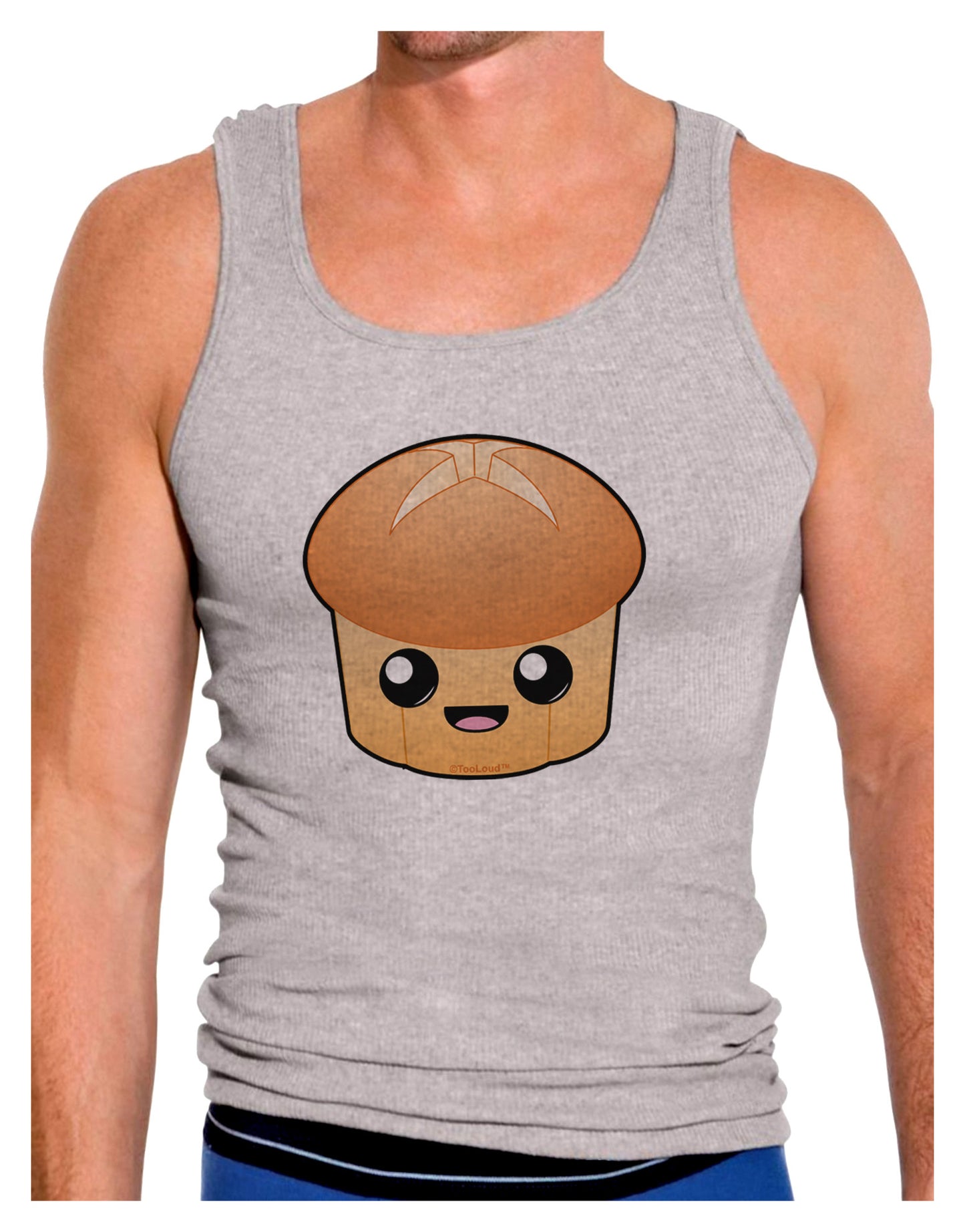Cute Dinner Roll Mens Ribbed Tank Top-Mens Ribbed Tank Top-TooLoud-Heather-Gray-Small-Davson Sales