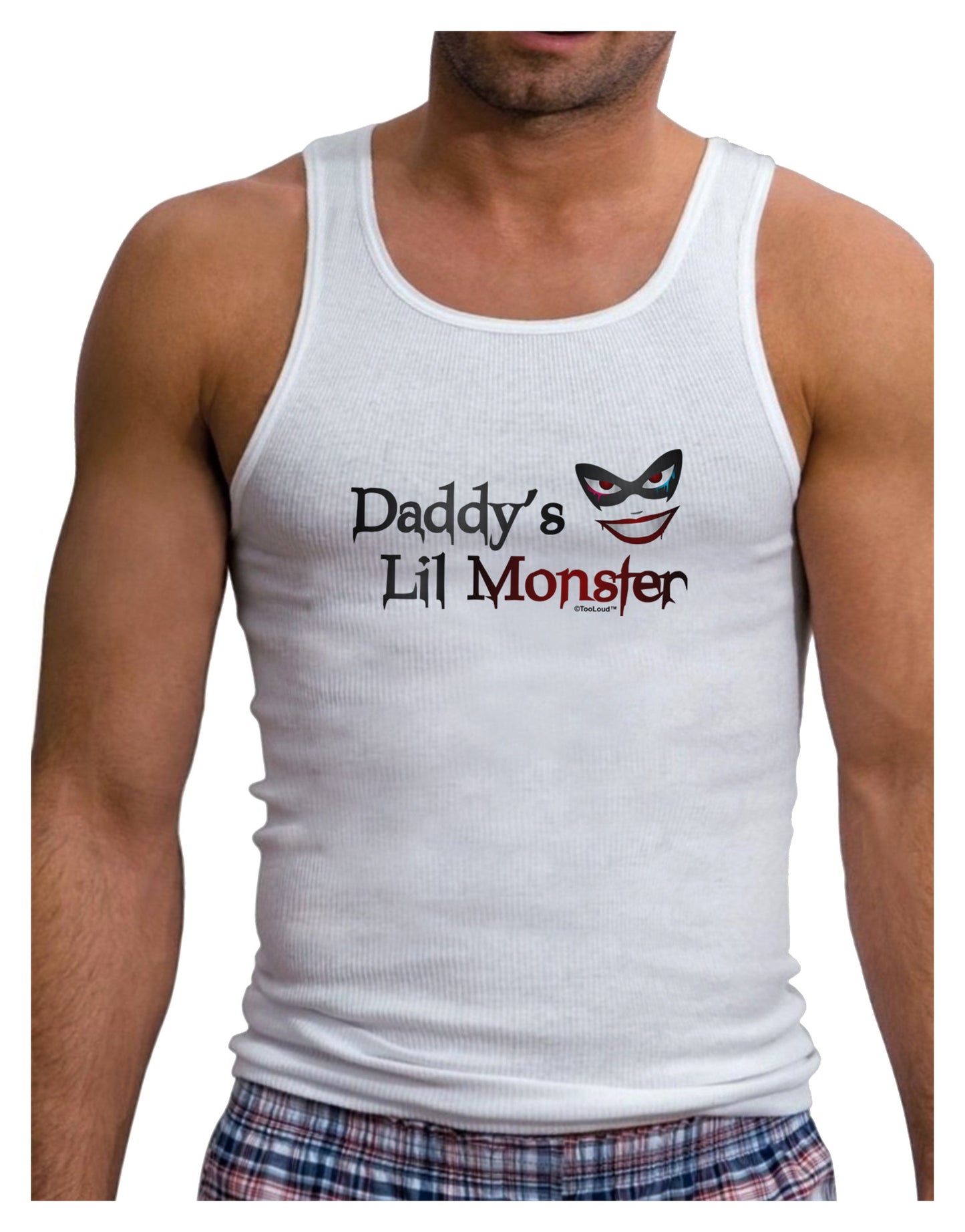 Daddys Lil Monster Mens Ribbed Tank Top-Mens Ribbed Tank Top-TooLoud-White-Small-Davson Sales