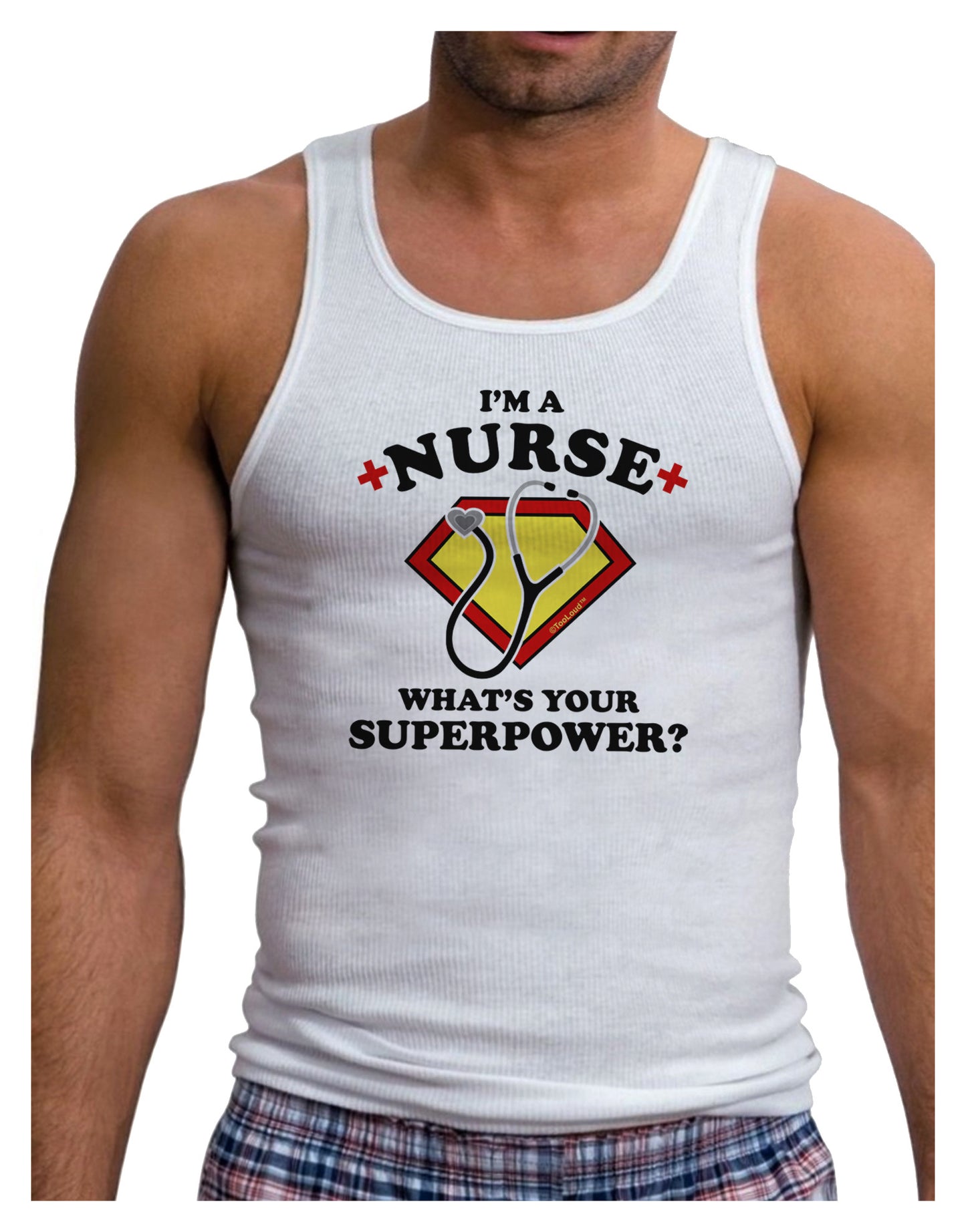 Nurse - Superpower Mens Ribbed Tank Top-Mens Ribbed Tank Top-TooLoud-White-Small-Davson Sales
