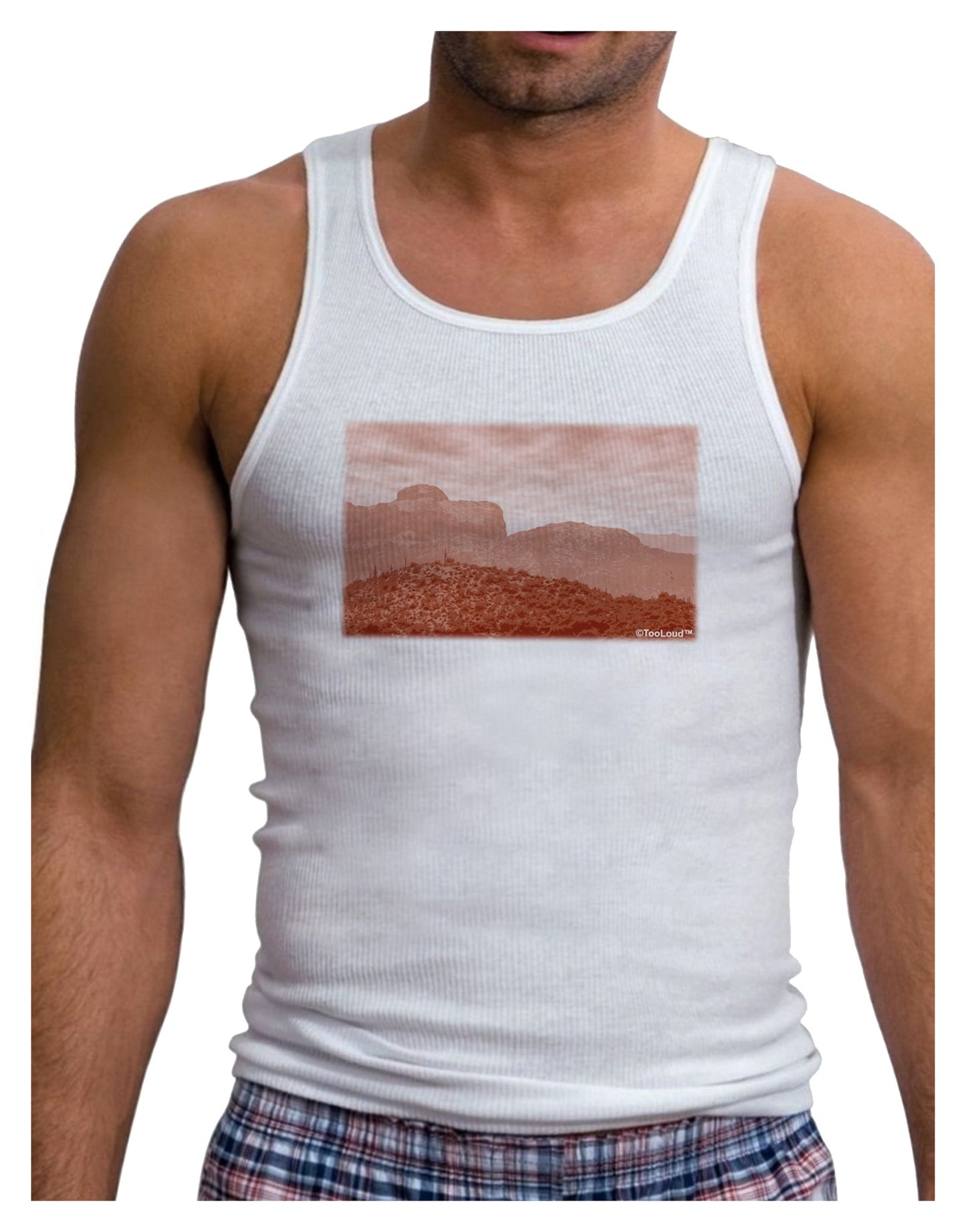 Red Planet Landscape Mens Ribbed Tank Top-Mens Ribbed Tank Top-TooLoud-White-Small-Davson Sales