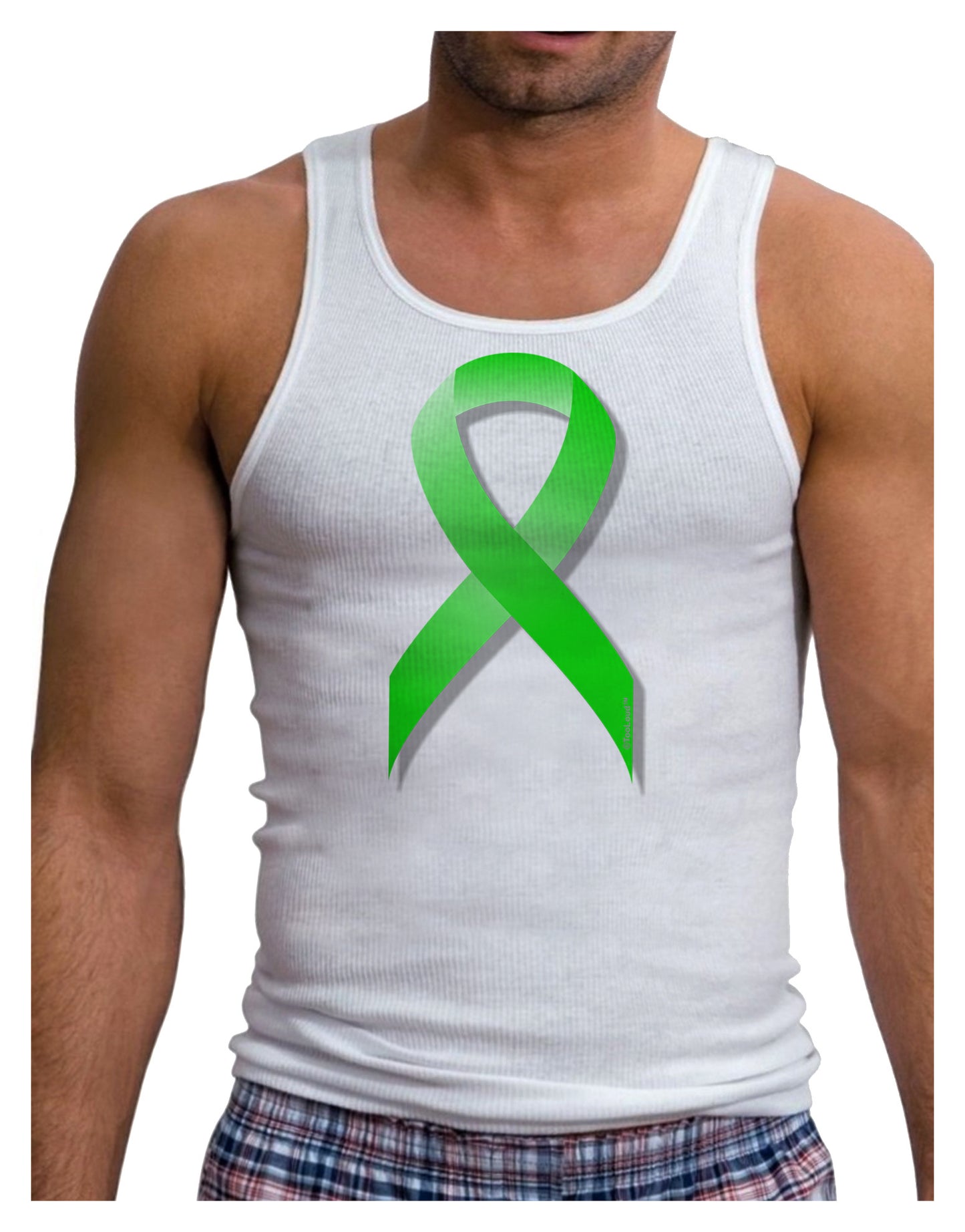 Lyme Disease Awareness Ribbon - Lime Green Mens Ribbed Tank Top-Mens Ribbed Tank Top-TooLoud-White-Small-Davson Sales