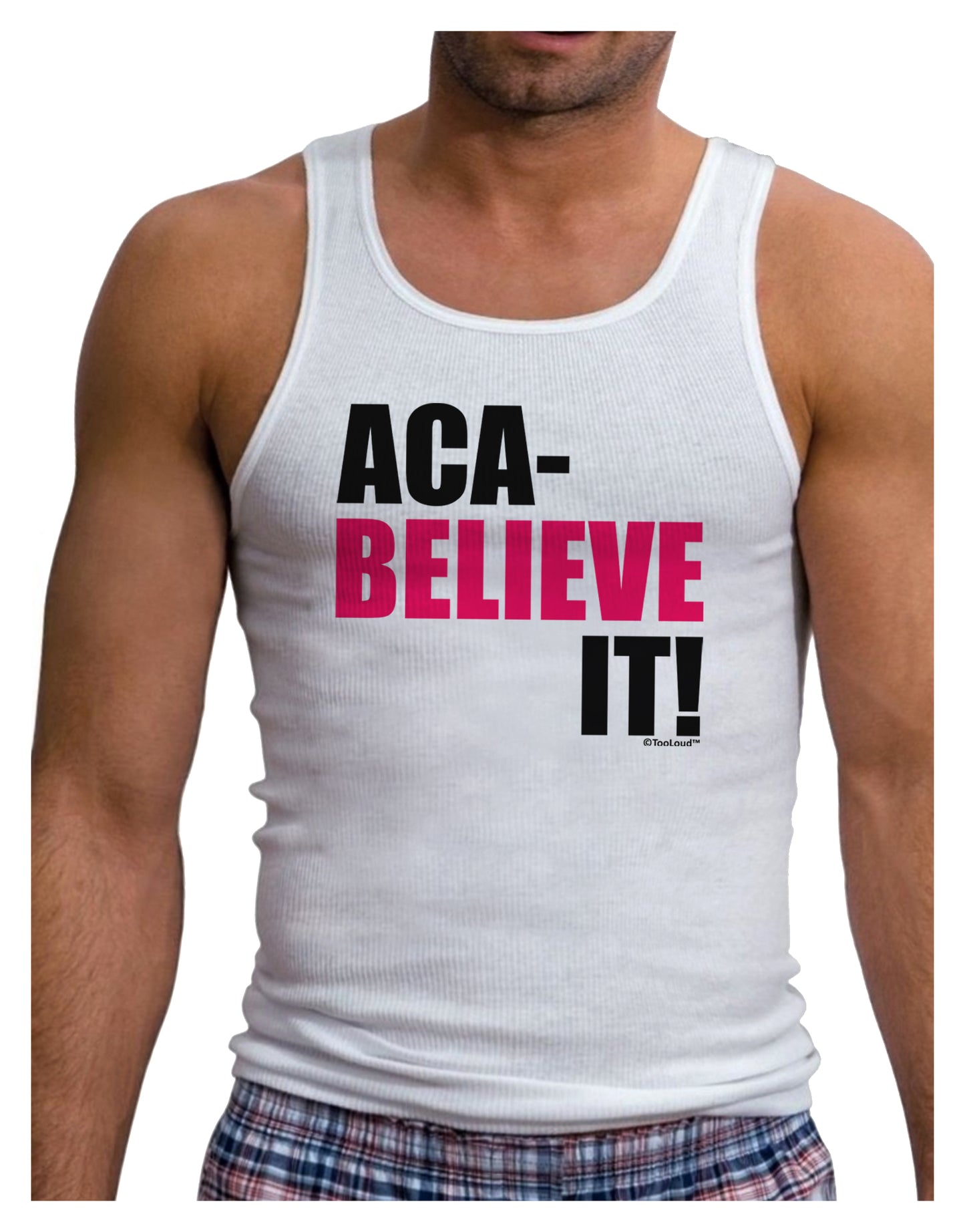 Aca Believe It Mens Ribbed Tank Top-Mens Ribbed Tank Top-TooLoud-White-Small-Davson Sales