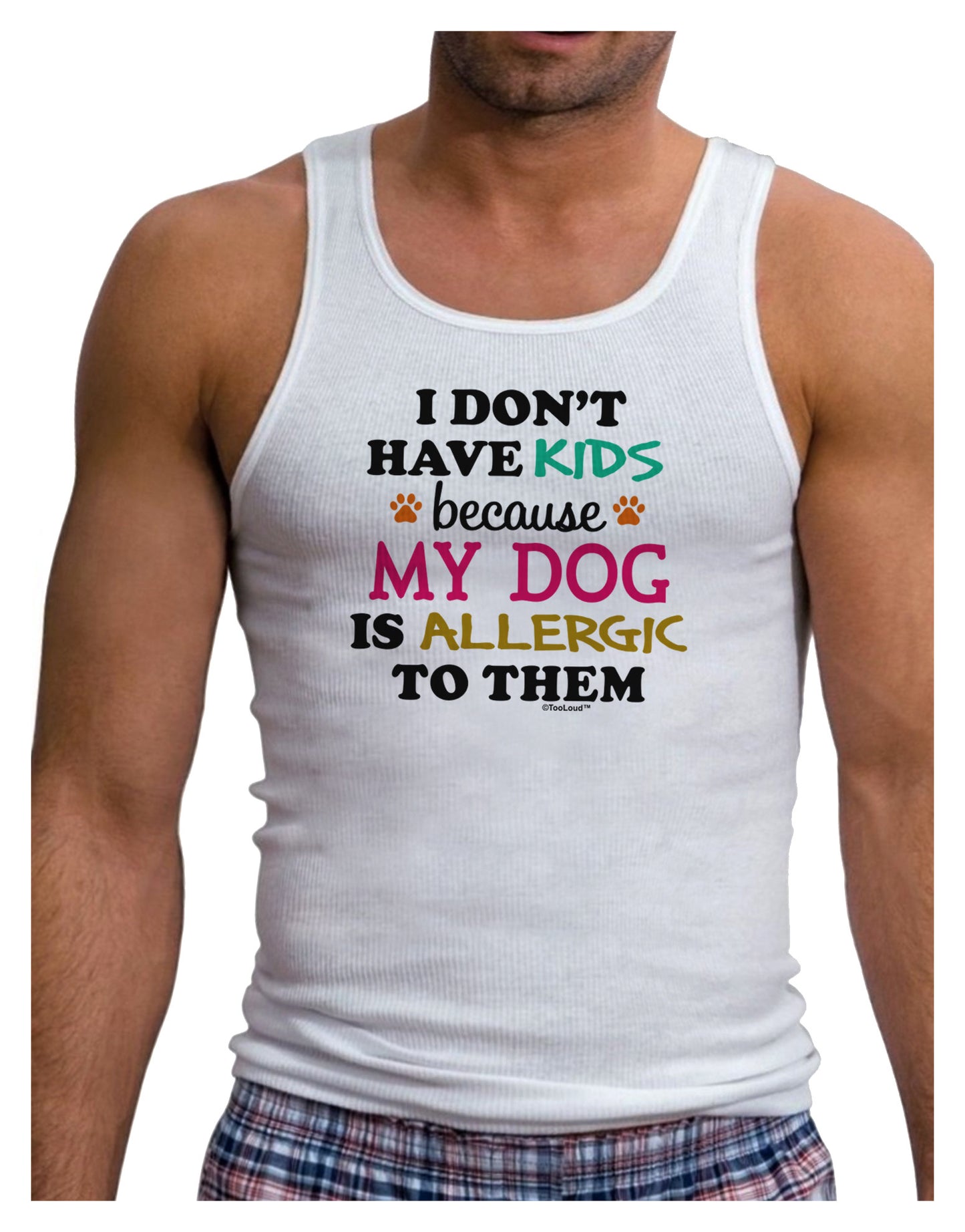 I Don't Have Kids - Dog Mens Ribbed Tank Top-Mens Ribbed Tank Top-TooLoud-White-Small-Davson Sales