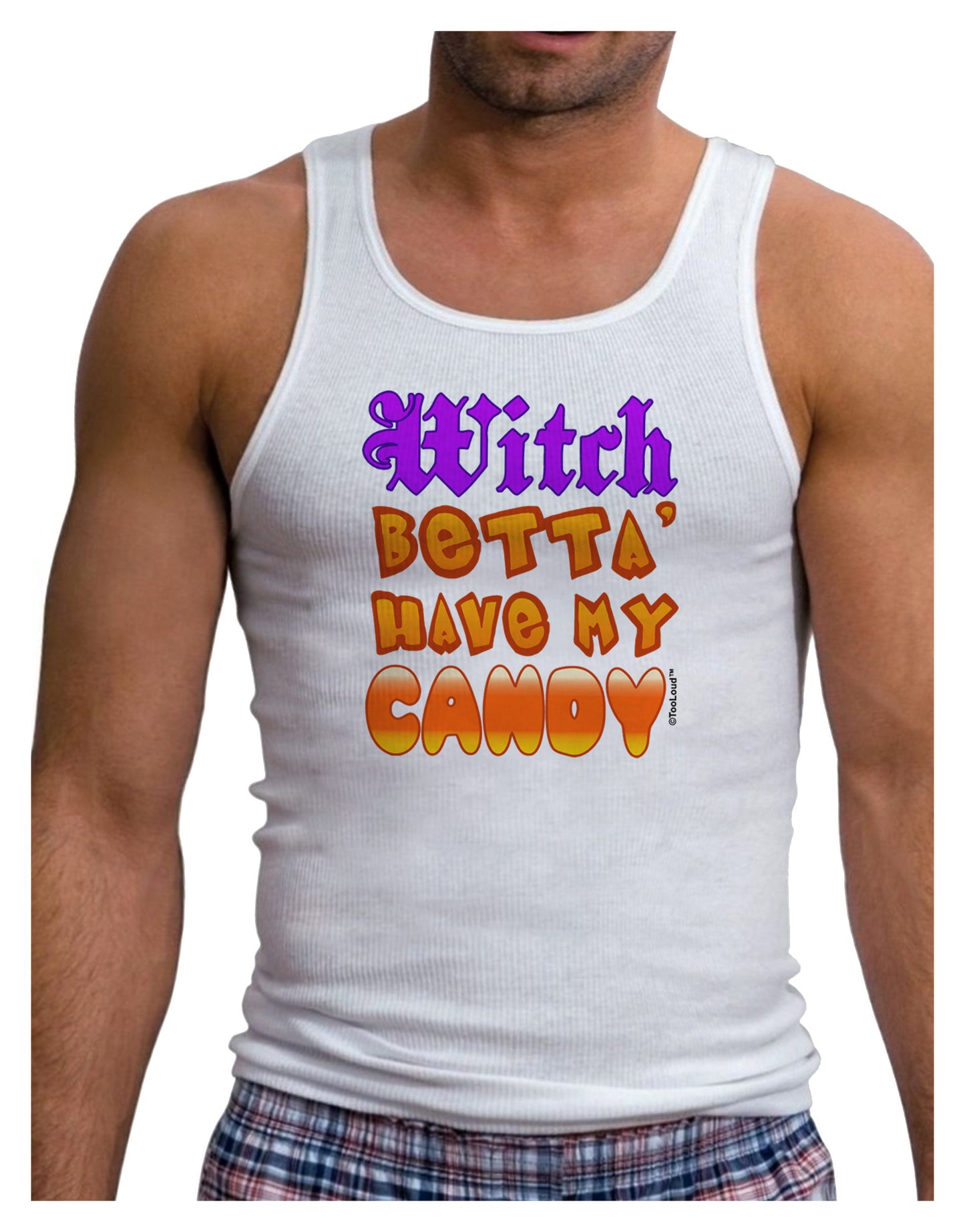 TooLoud Witch Betta Have My Candy Color Mens Ribbed Tank Top-Mens Ribbed Tank Top-TooLoud-White-Small-Davson Sales