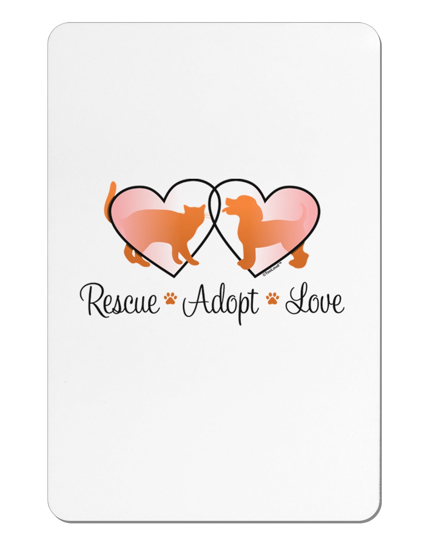 Rescue Adopt Love Aluminum Magnet-TooLoud-White-Davson Sales