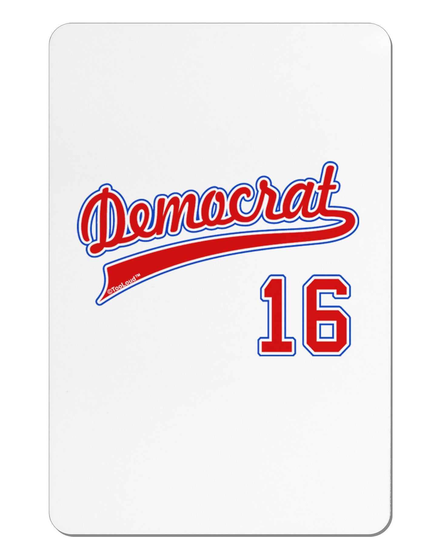 Democrat Jersey 16 Aluminum Magnet-TooLoud-White-Davson Sales