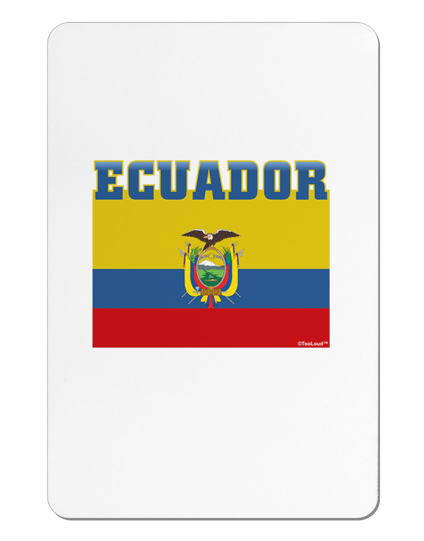 Ecuador Flag Aluminum Magnet-TooLoud-White-Davson Sales