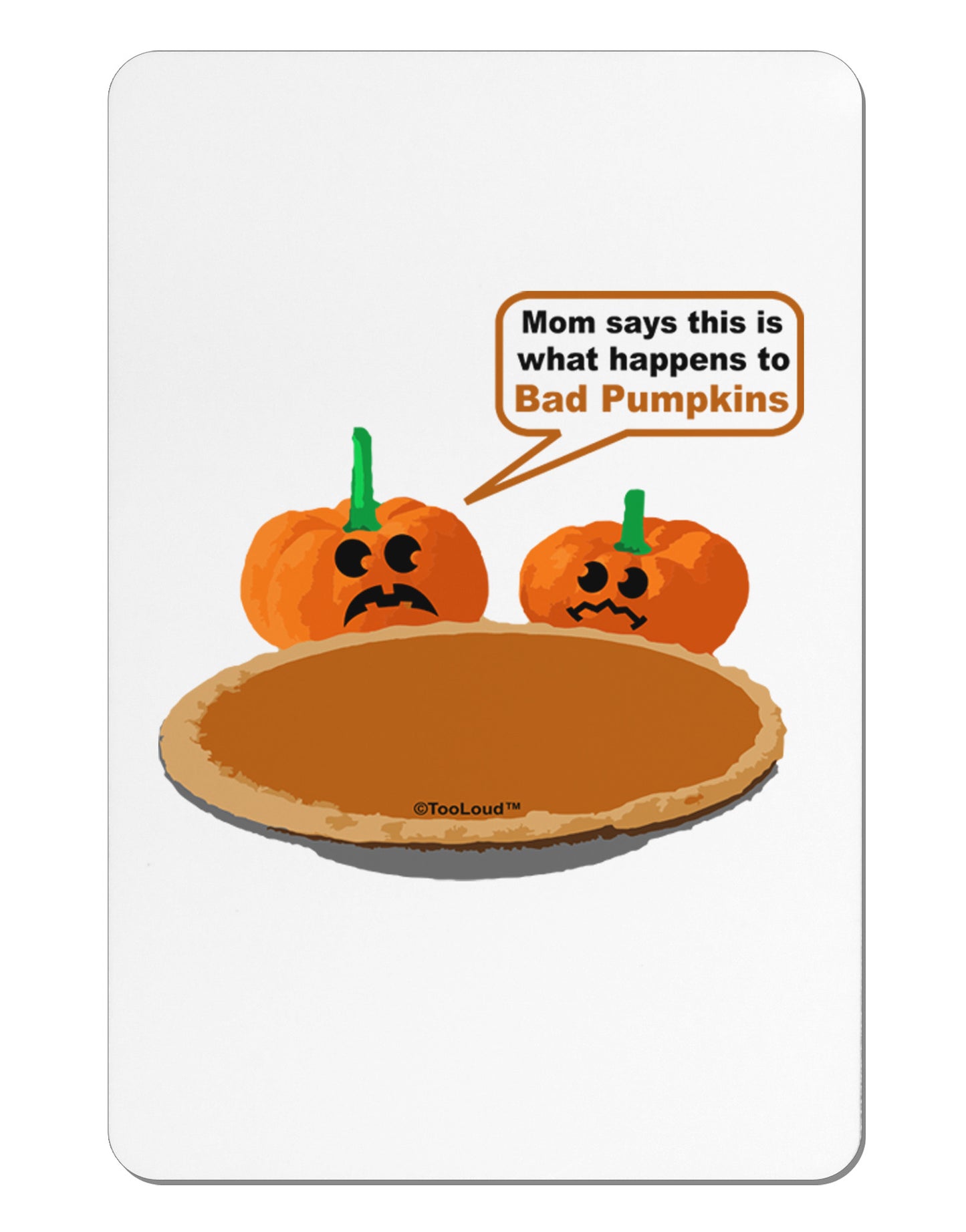 Bad Pumpkins Aluminum Magnet-TooLoud-White-Davson Sales