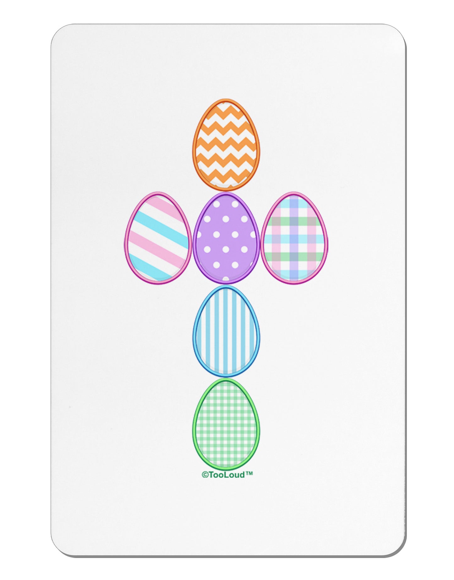 Easter Egg Cross Faux Applique Aluminum Magnet-TooLoud-White-Davson Sales