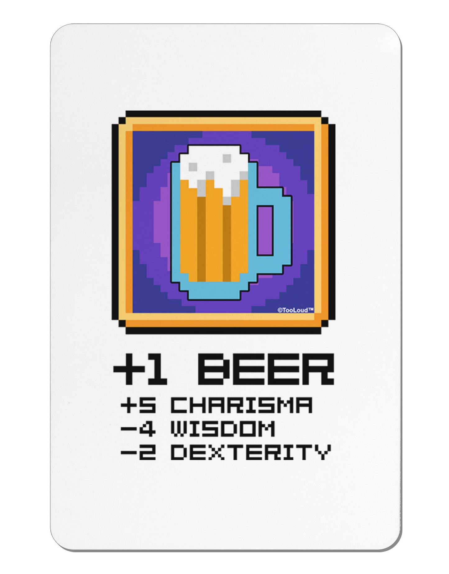 Pixel Beer Item Aluminum Magnet-TooLoud-White-Davson Sales
