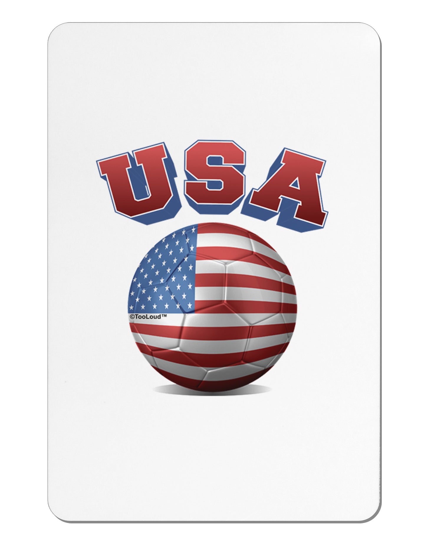 Soccer Ball Flag - USA Aluminum Magnet-TooLoud-White-Davson Sales