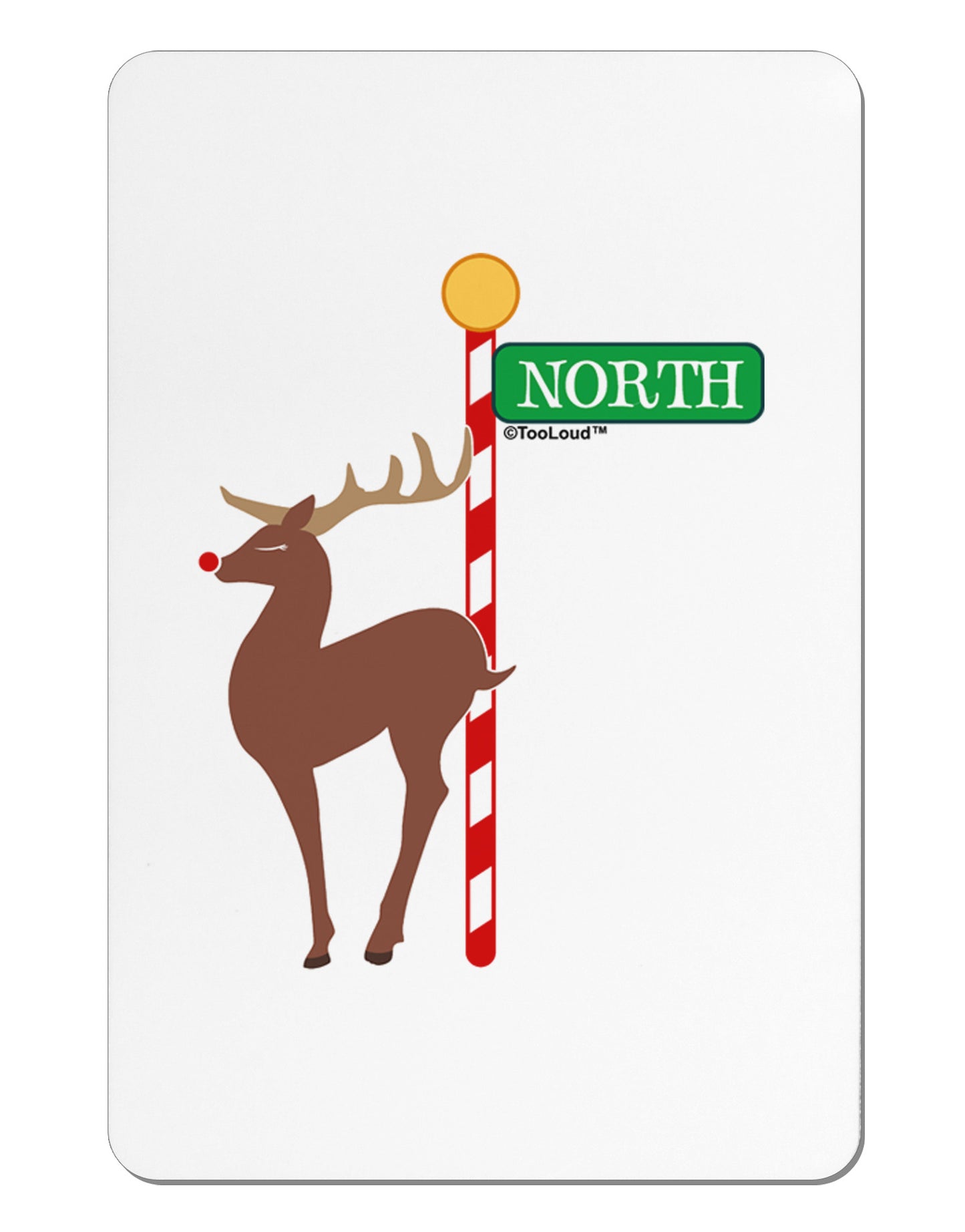 Rudolf Ratchet Reindeer Color Aluminum Magnet-TooLoud-White-Davson Sales