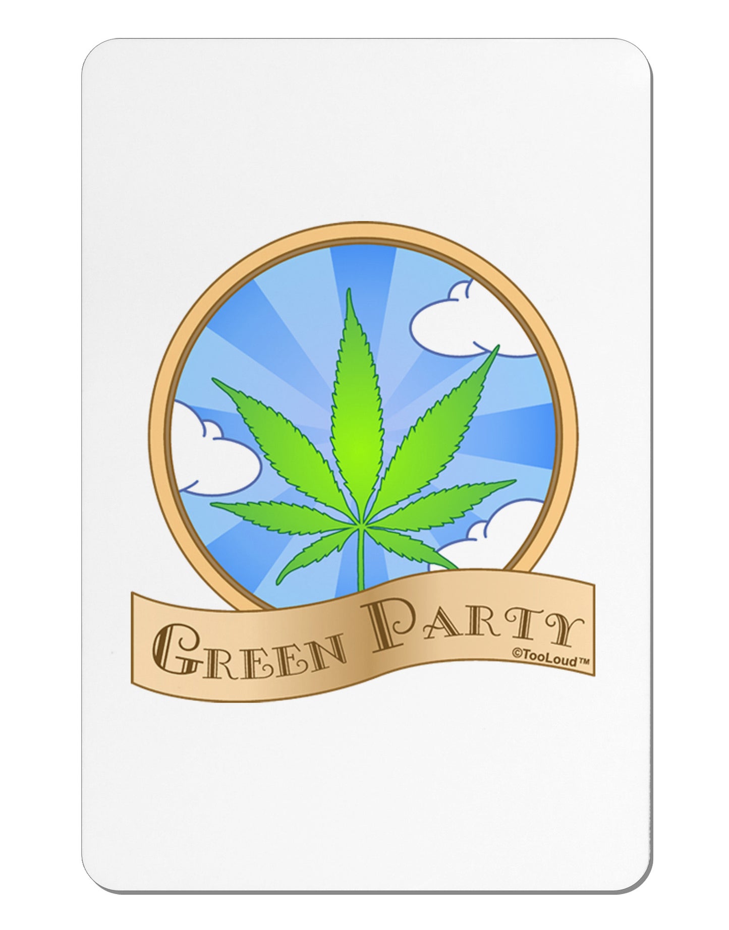Green Party Symbol Aluminum Magnet-TooLoud-White-Davson Sales