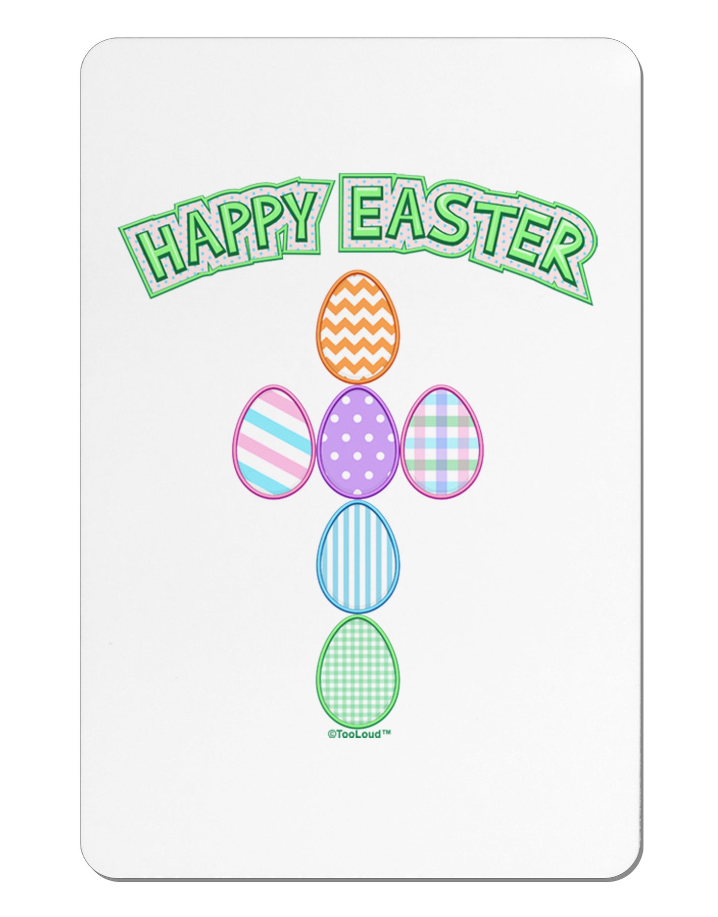 Happy Easter Egg Cross Faux Applique Aluminum Magnet-TooLoud-White-Davson Sales