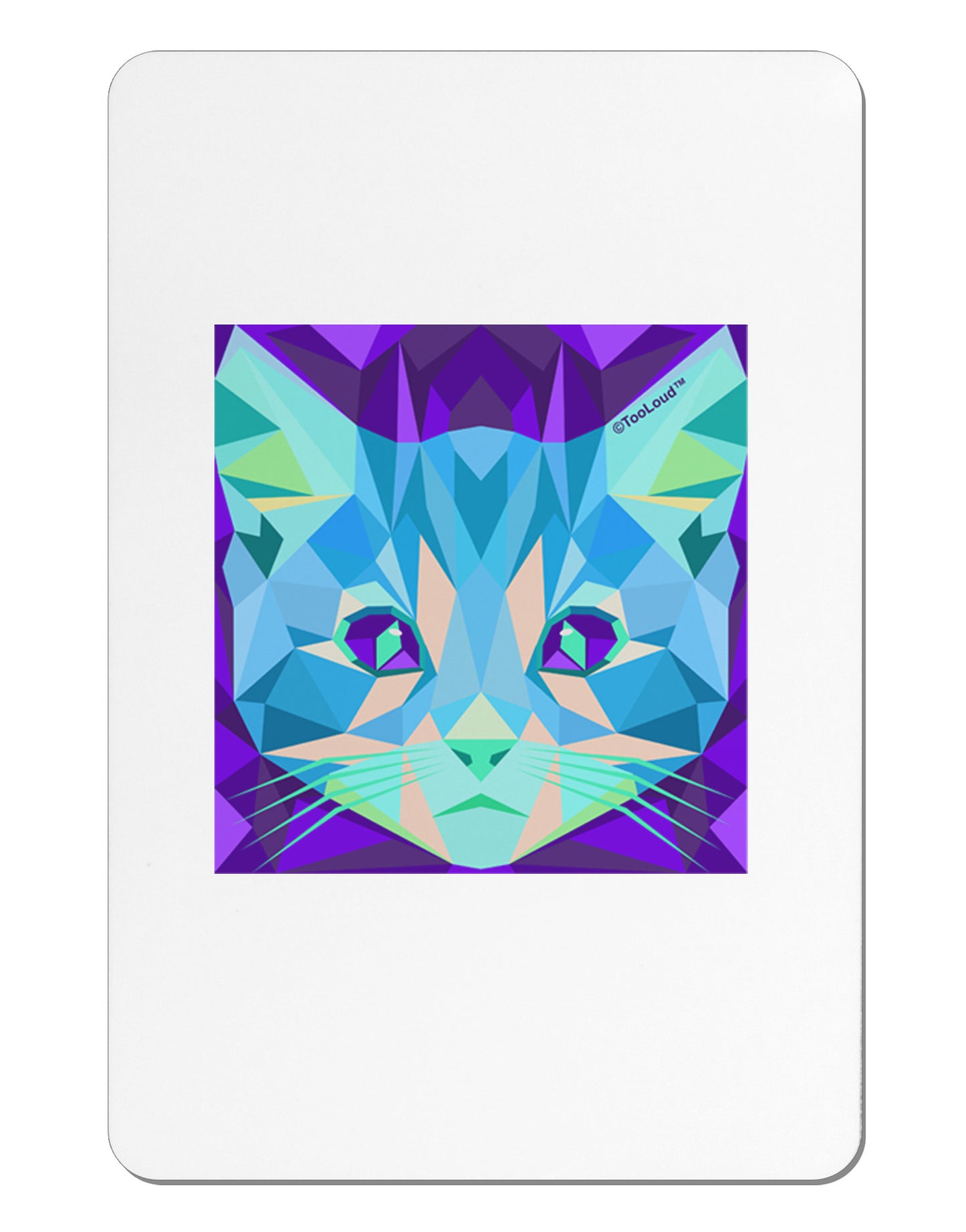 Geometric Kitty Inverted Aluminum Magnet-TooLoud-White-Davson Sales