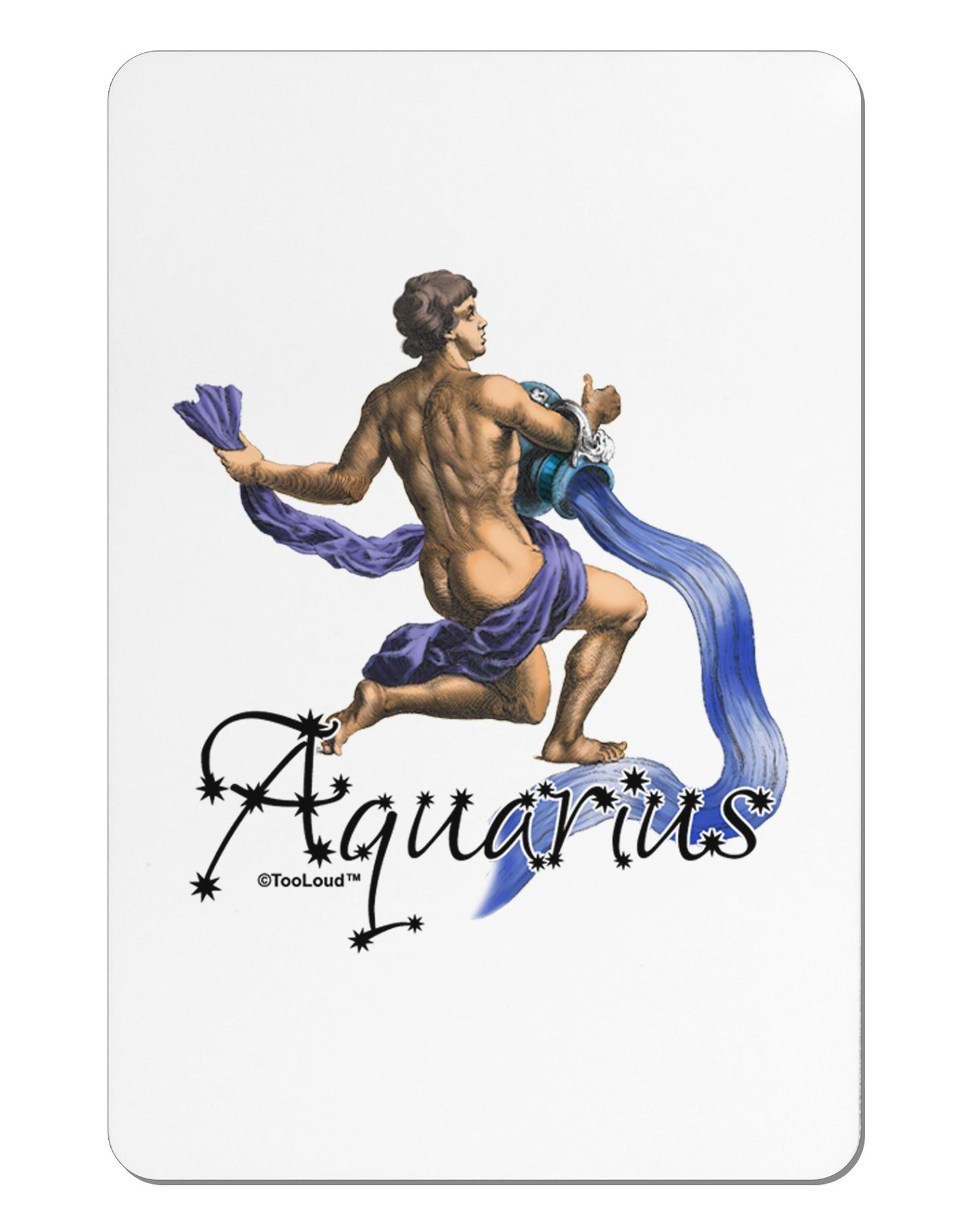 Aquarius Color Illustration Aluminum Magnet-TooLoud-White-Davson Sales