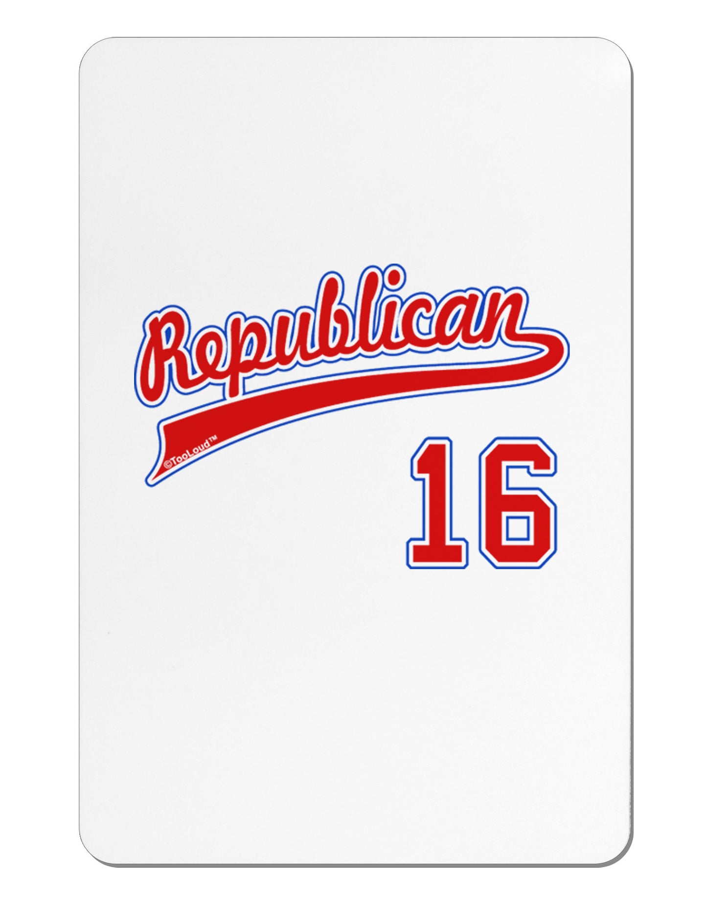 Republican Jersey 16 Aluminum Magnet-TooLoud-White-Davson Sales