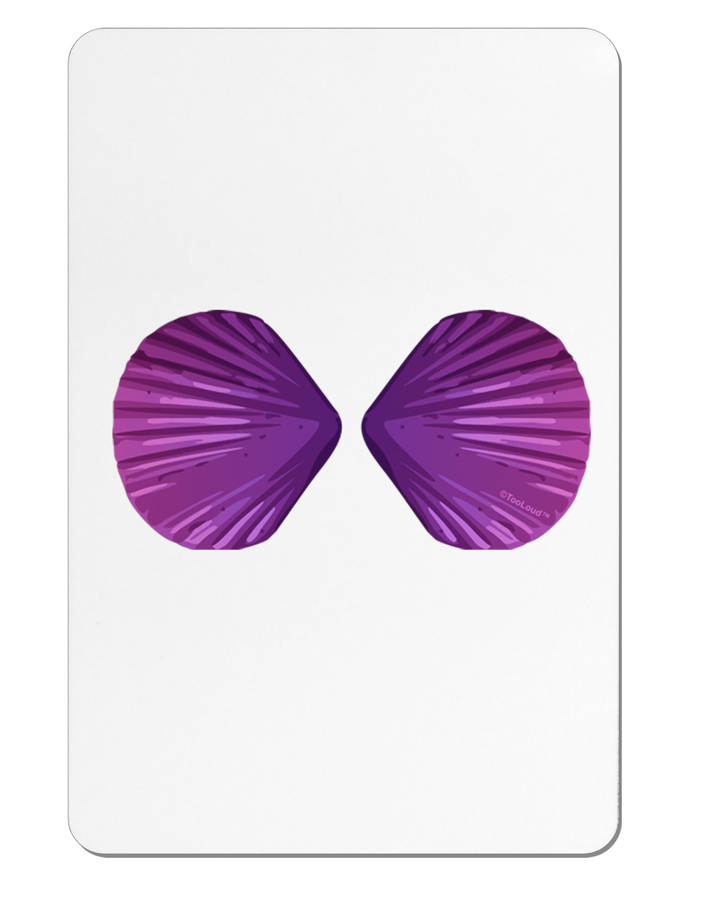 Mermaid Shell Bra Purple Aluminum Magnet by TooLoud-TooLoud-White-Davson Sales