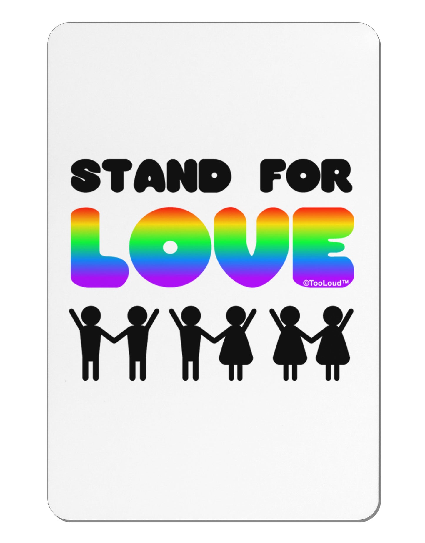 Stand For Love Rainbow Aluminum Magnet-TooLoud-White-Davson Sales