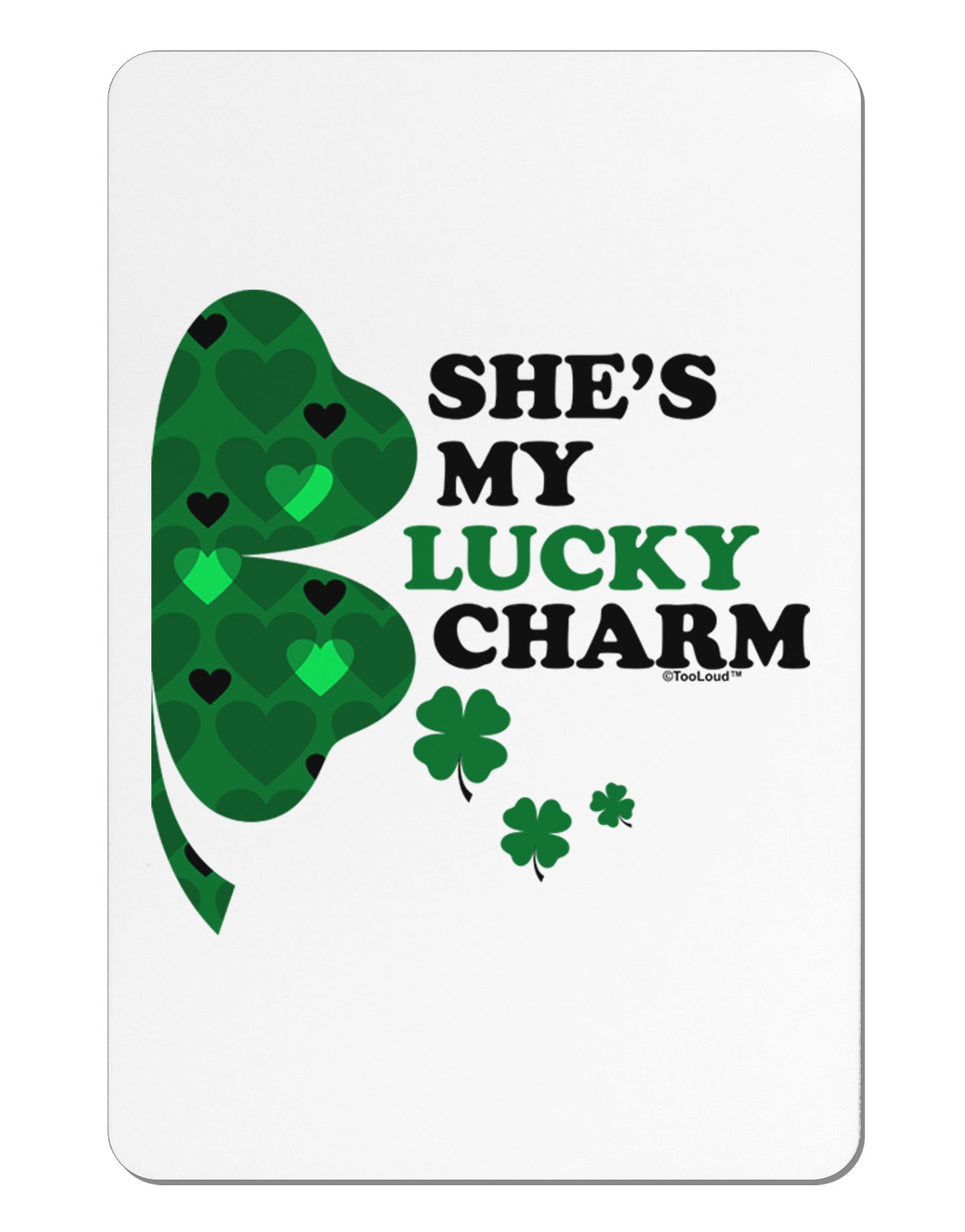 She's My Lucky Charm - Right Aluminum Magnet-TooLoud-White-Davson Sales