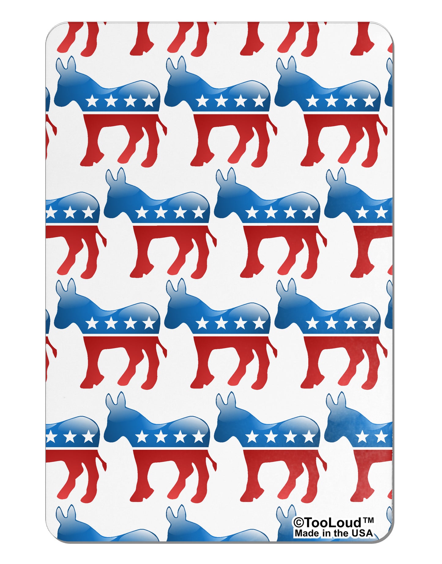 Democratic Symbol All Over Aluminum Magnet All Over Print-TooLoud-White-Davson Sales