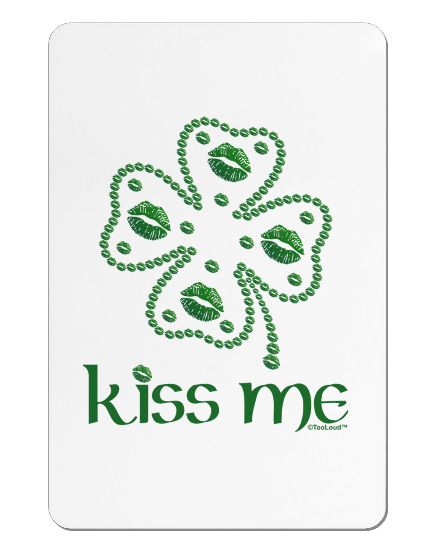 Kiss Me Clover Aluminum Magnet-TooLoud-White-Davson Sales
