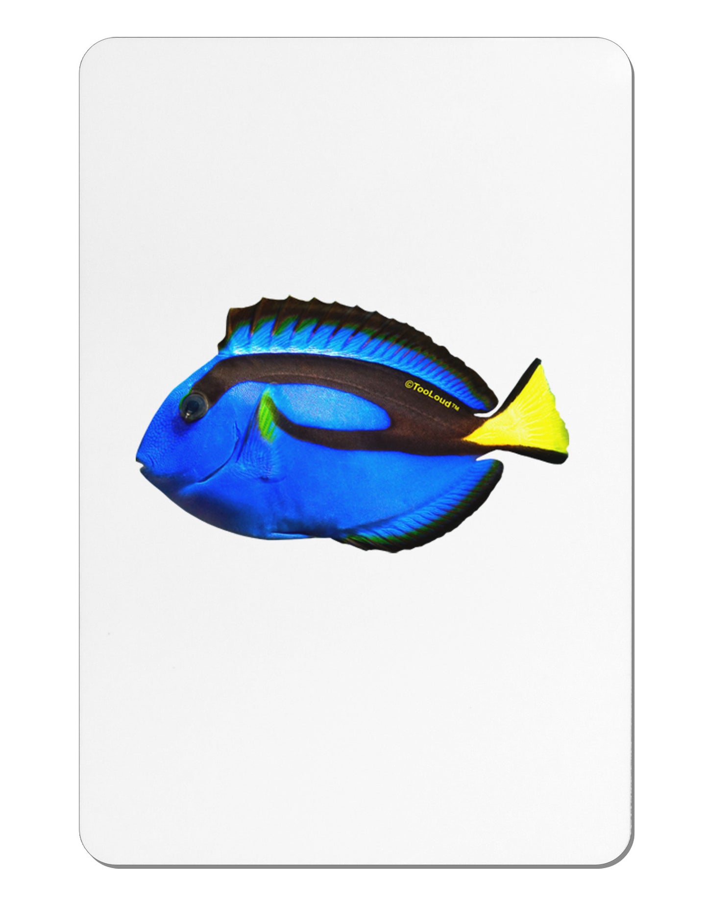 Blue Tang Fish Aluminum Magnet-TooLoud-White-Davson Sales