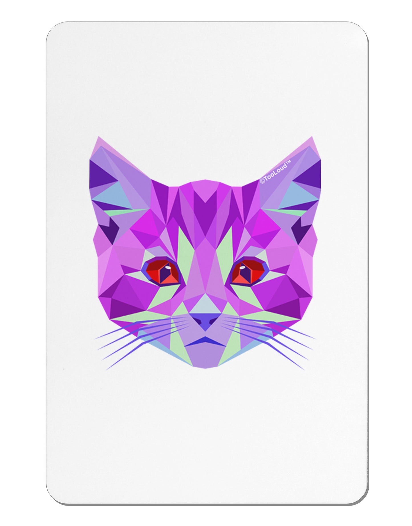 Geometric Kitty Purple Aluminum Magnet-TooLoud-White-Davson Sales