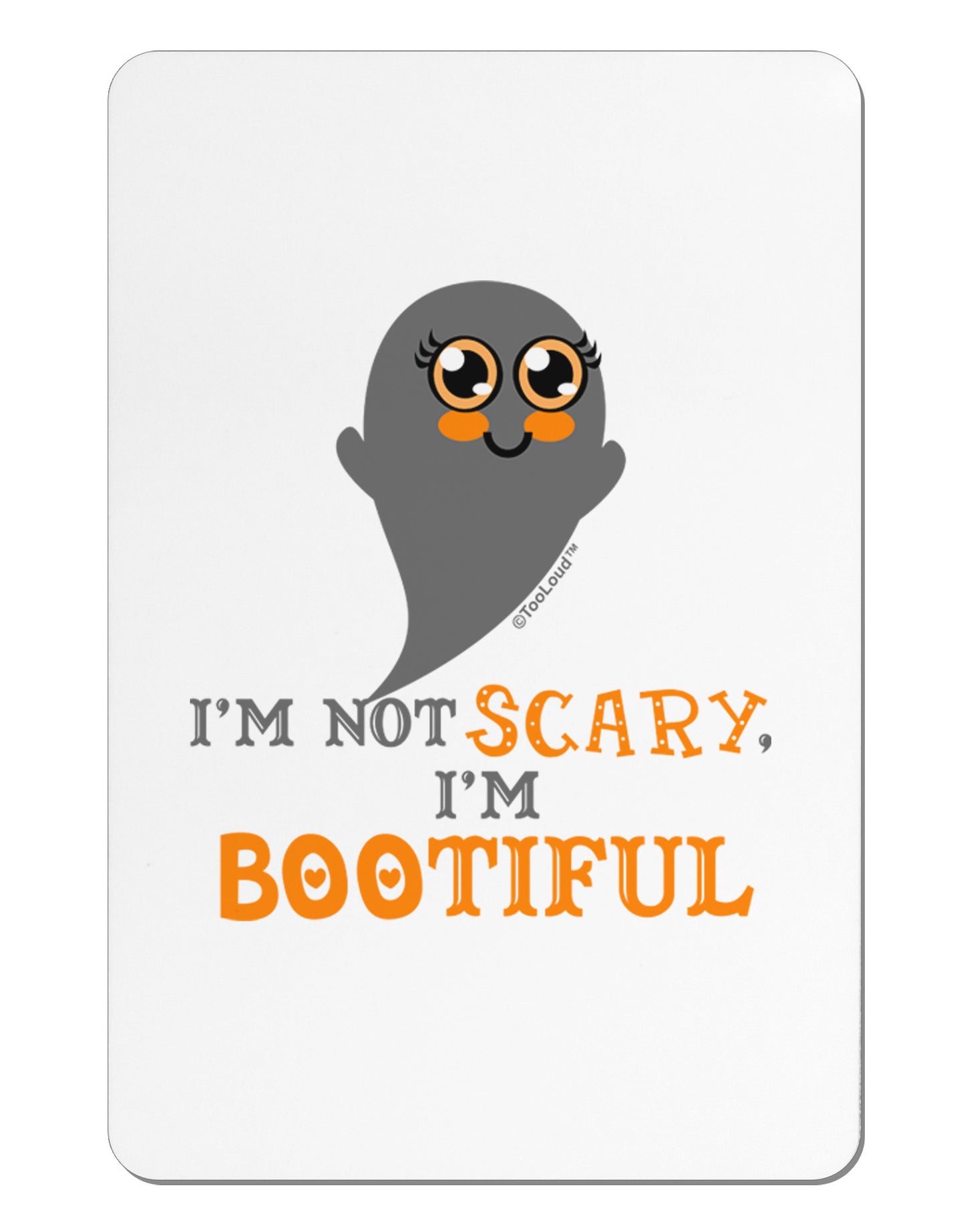 BOOtiful Ghost Orange Aluminum Magnet-TooLoud-White-Davson Sales