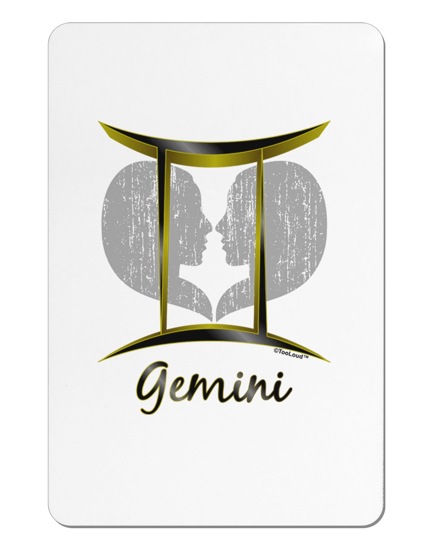 Gemini Symbol Aluminum Magnet-TooLoud-White-Davson Sales