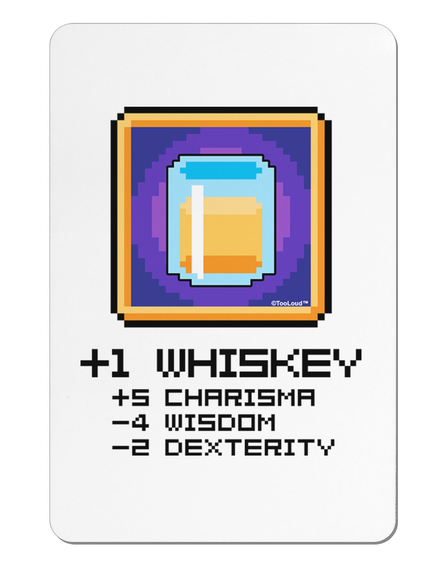 Pixel Whiskey Item Aluminum Magnet-TooLoud-White-Davson Sales